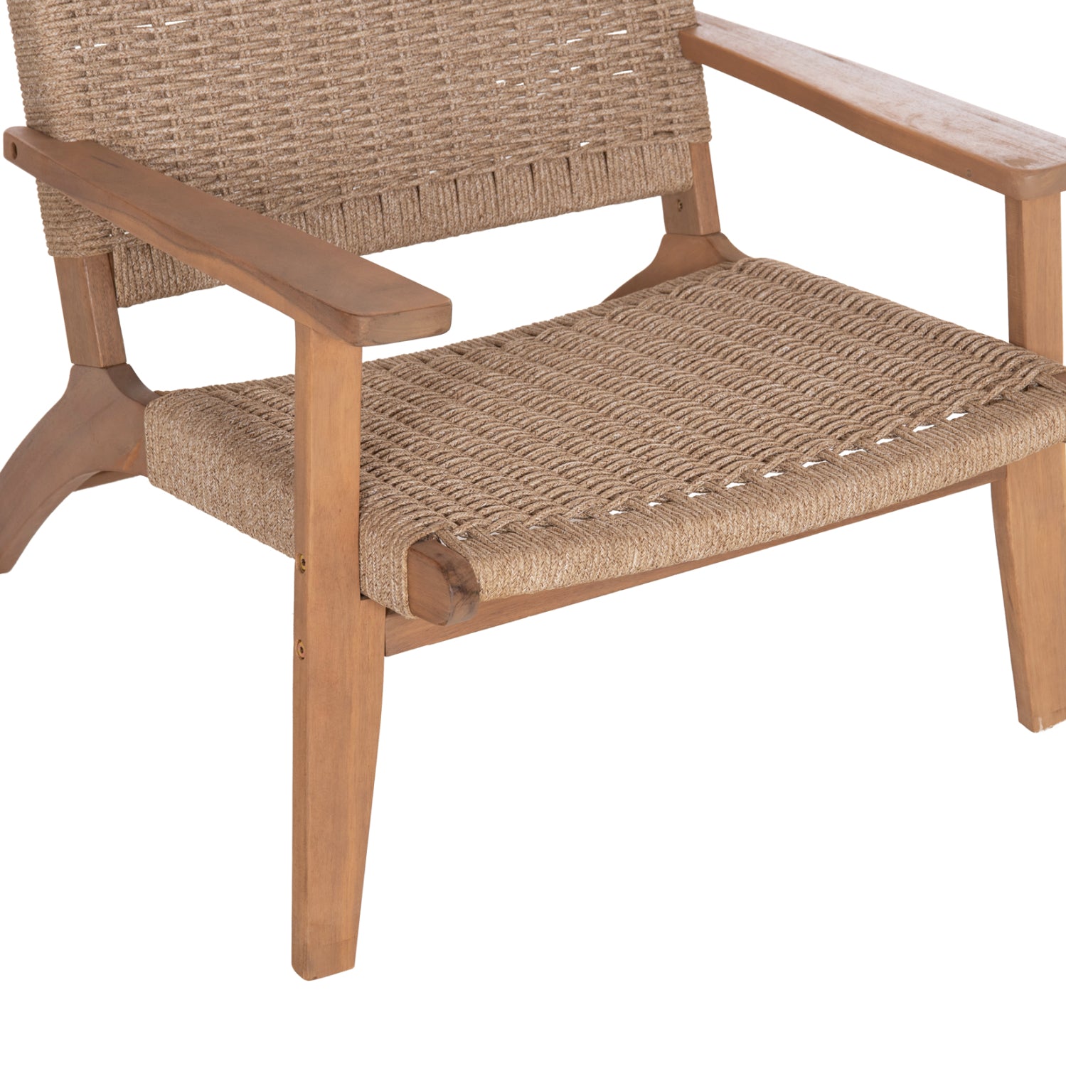 LOUNGE ARMCHAIR MONTER HM6241.01 ACACIA WOOD IN NATURAL--BEIGE ROPE 63.5x60x69Hcm.