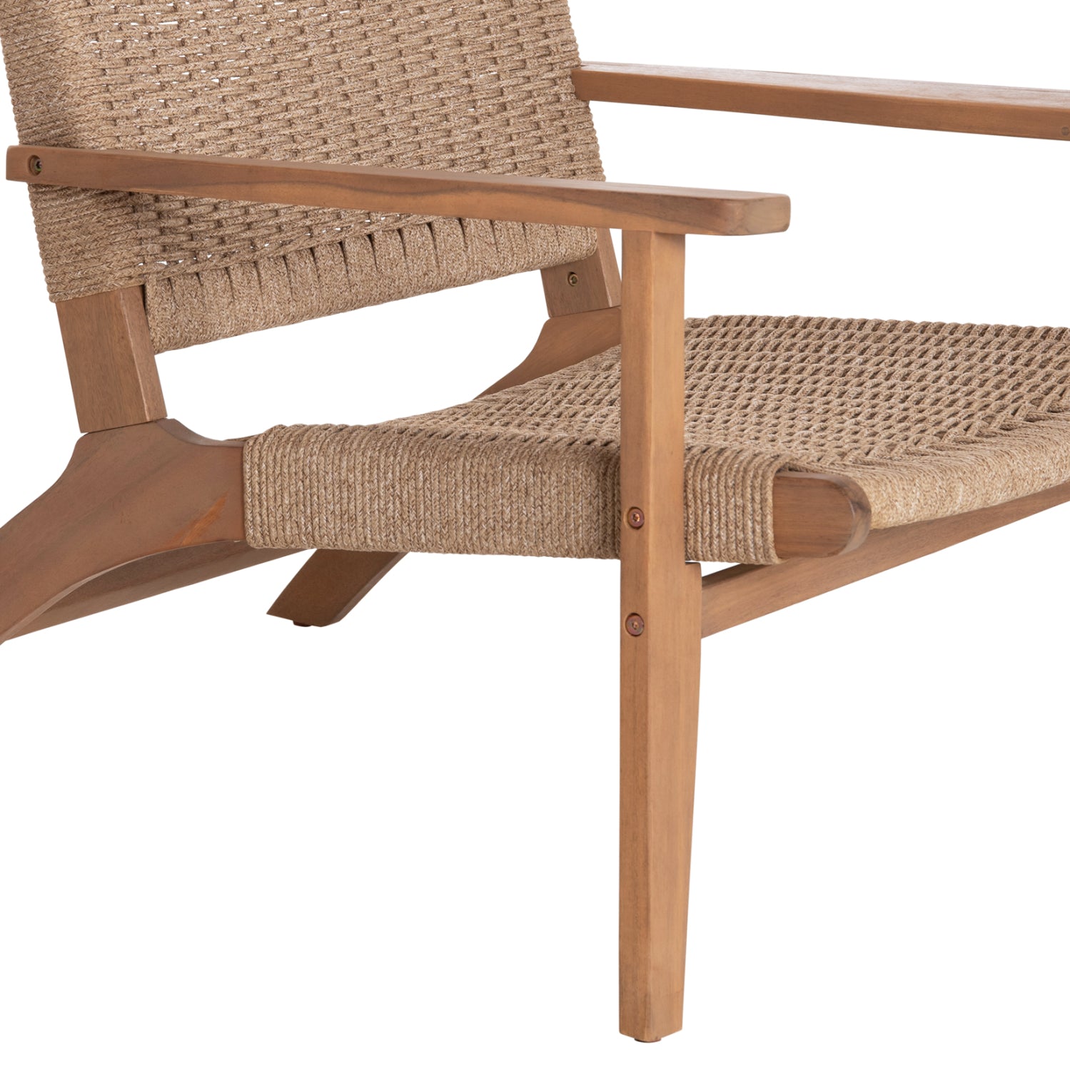 LOUNGE ARMCHAIR MONTER HM6241.01 ACACIA WOOD IN NATURAL--BEIGE ROPE 63.5x60x69Hcm.
