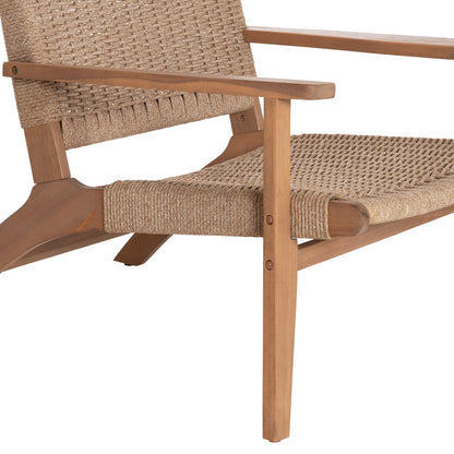LOUNGE ARMCHAIR MONTER HM6241.01 ACACIA WOOD IN NATURAL--BEIGE ROPE 63.5x60x69Hcm.