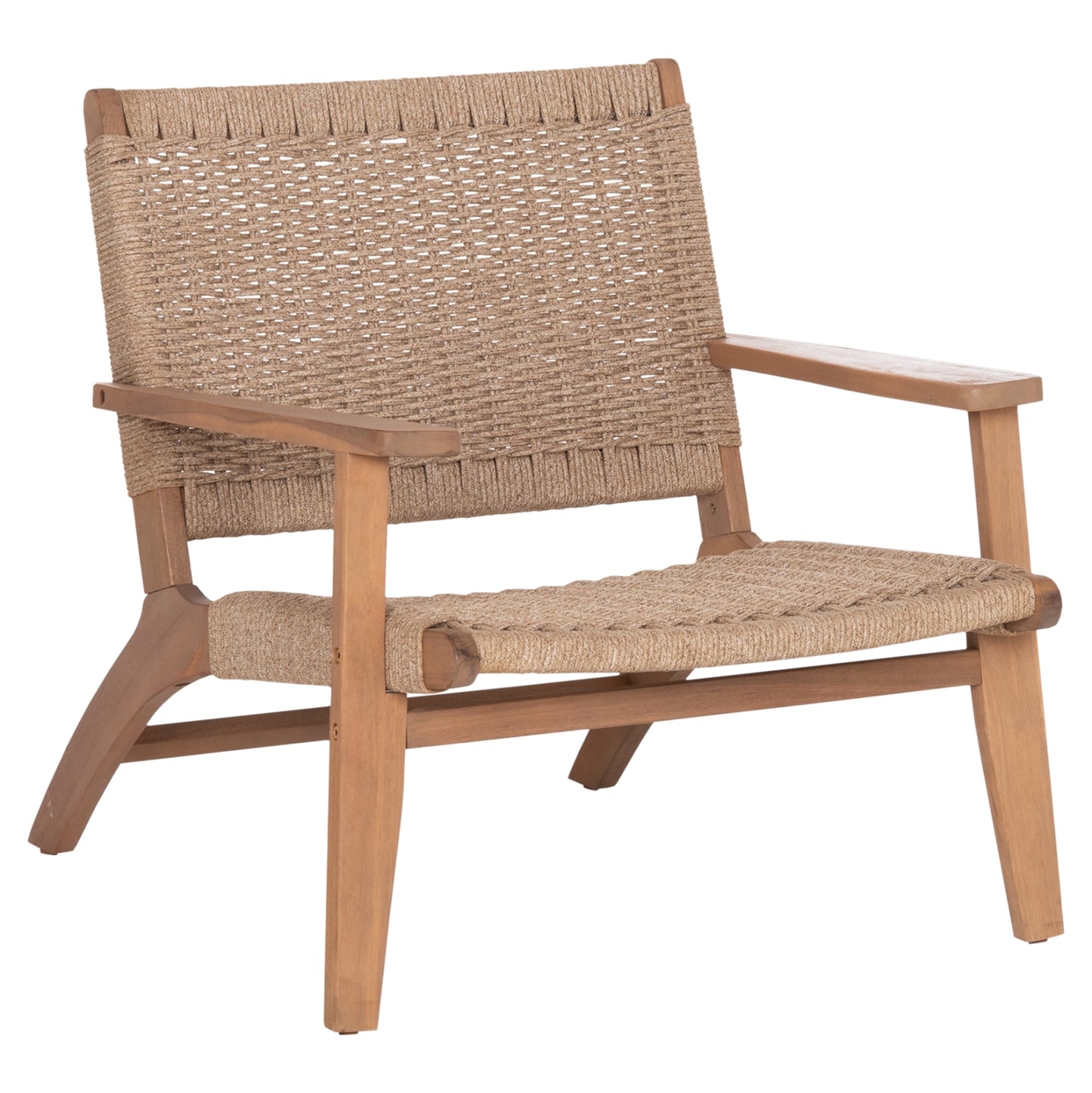LOUNGE ARMCHAIR MONTER HM6241.01 ACACIA WOOD IN NATURAL--BEIGE ROPE 63.5x60x69Hcm.