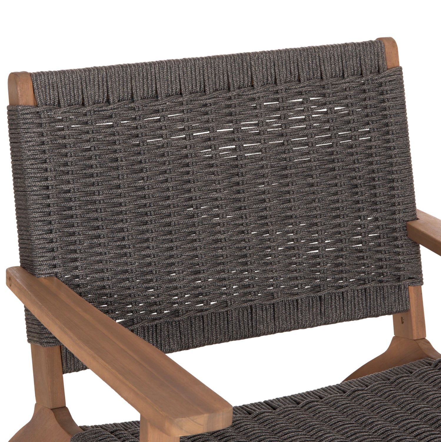 LOUNGE ARMCHAIR MONTER HM6241.02 ACACIA WOOD IN NATURAL--GREY ROPE 63.5x60x69Hcm.