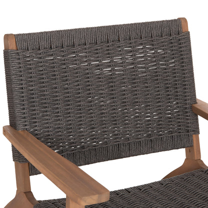 LOUNGE ARMCHAIR MONTER HM6241.02 ACACIA WOOD IN NATURAL--GREY ROPE 63.5x60x69Hcm.