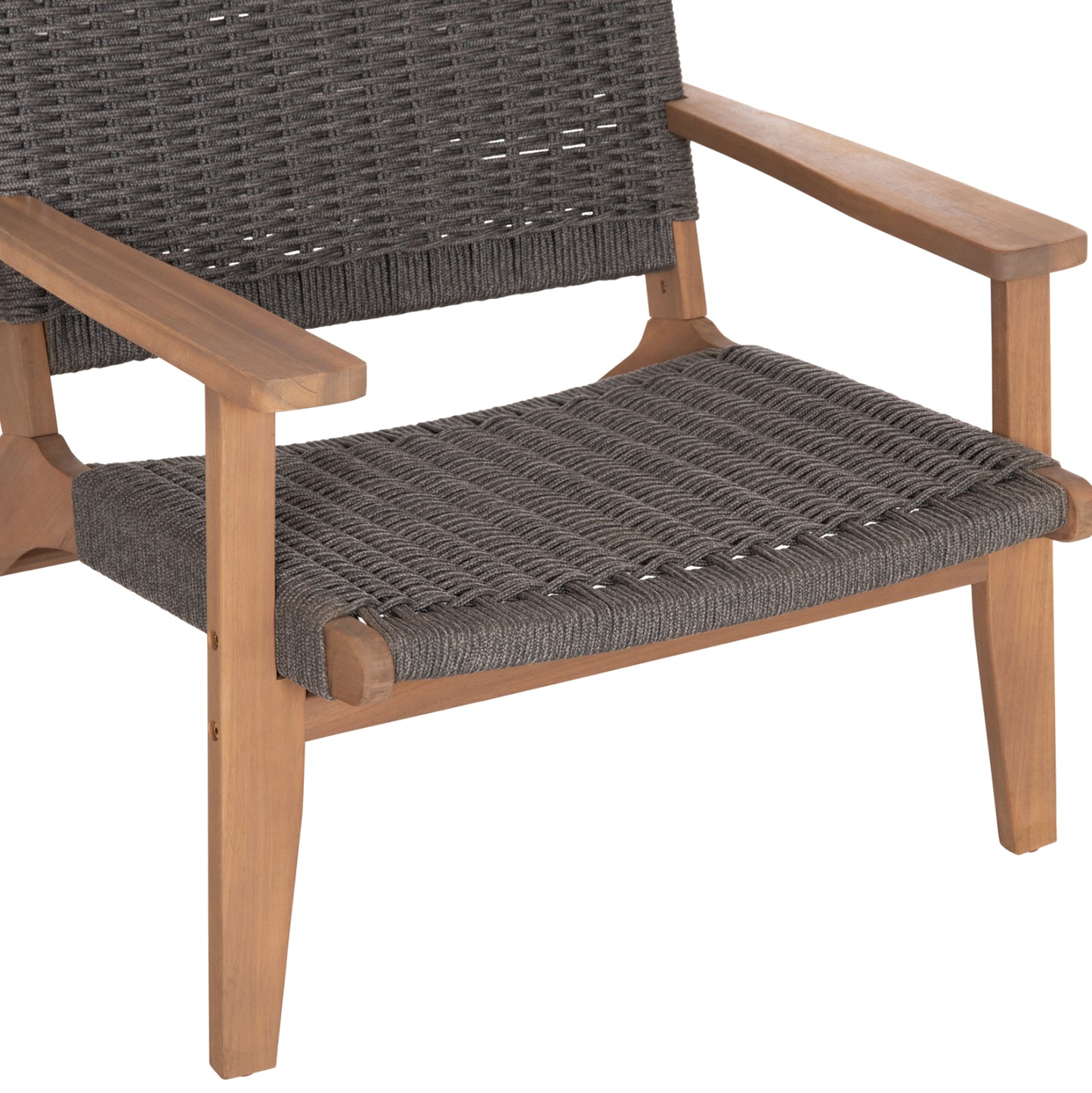 LOUNGE ARMCHAIR MONTER HM6241.02 ACACIA WOOD IN NATURAL--GREY ROPE 63.5x60x69Hcm.