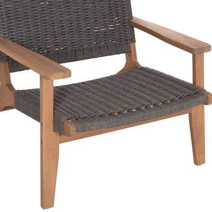 LOUNGE ARMCHAIR MONTER HM6241.02 ACACIA WOOD IN NATURAL--GREY ROPE 63.5x60x69Hcm.