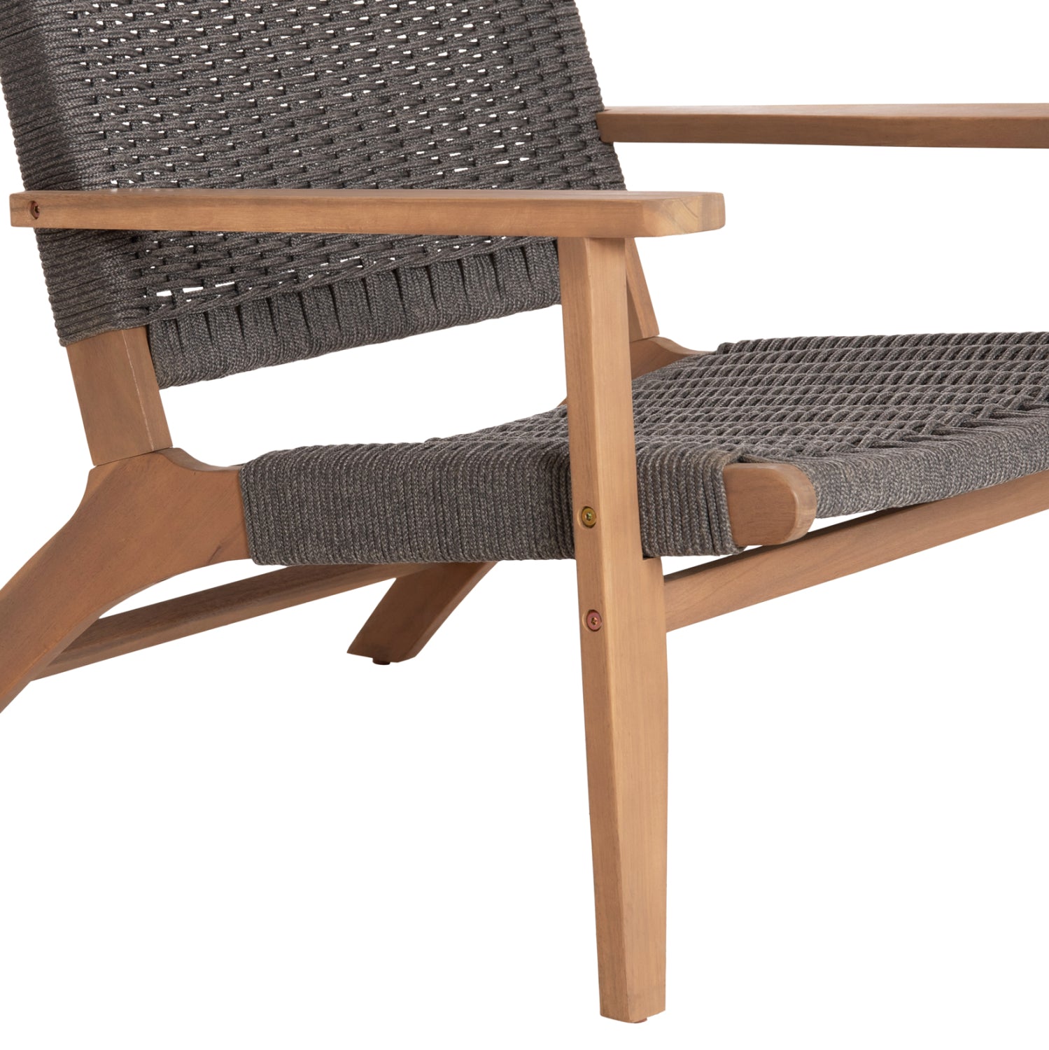 LOUNGE ARMCHAIR MONTER HM6241.02 ACACIA WOOD IN NATURAL--GREY ROPE 63.5x60x69Hcm.