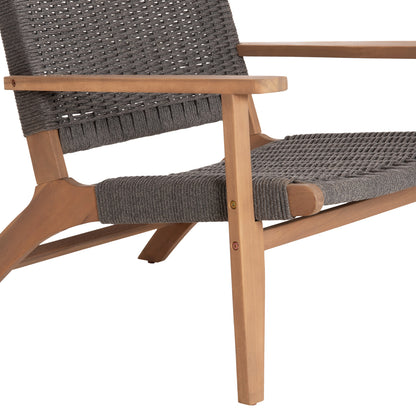 LOUNGE ARMCHAIR MONTER HM6241.02 ACACIA WOOD IN NATURAL--GREY ROPE 63.5x60x69Hcm.