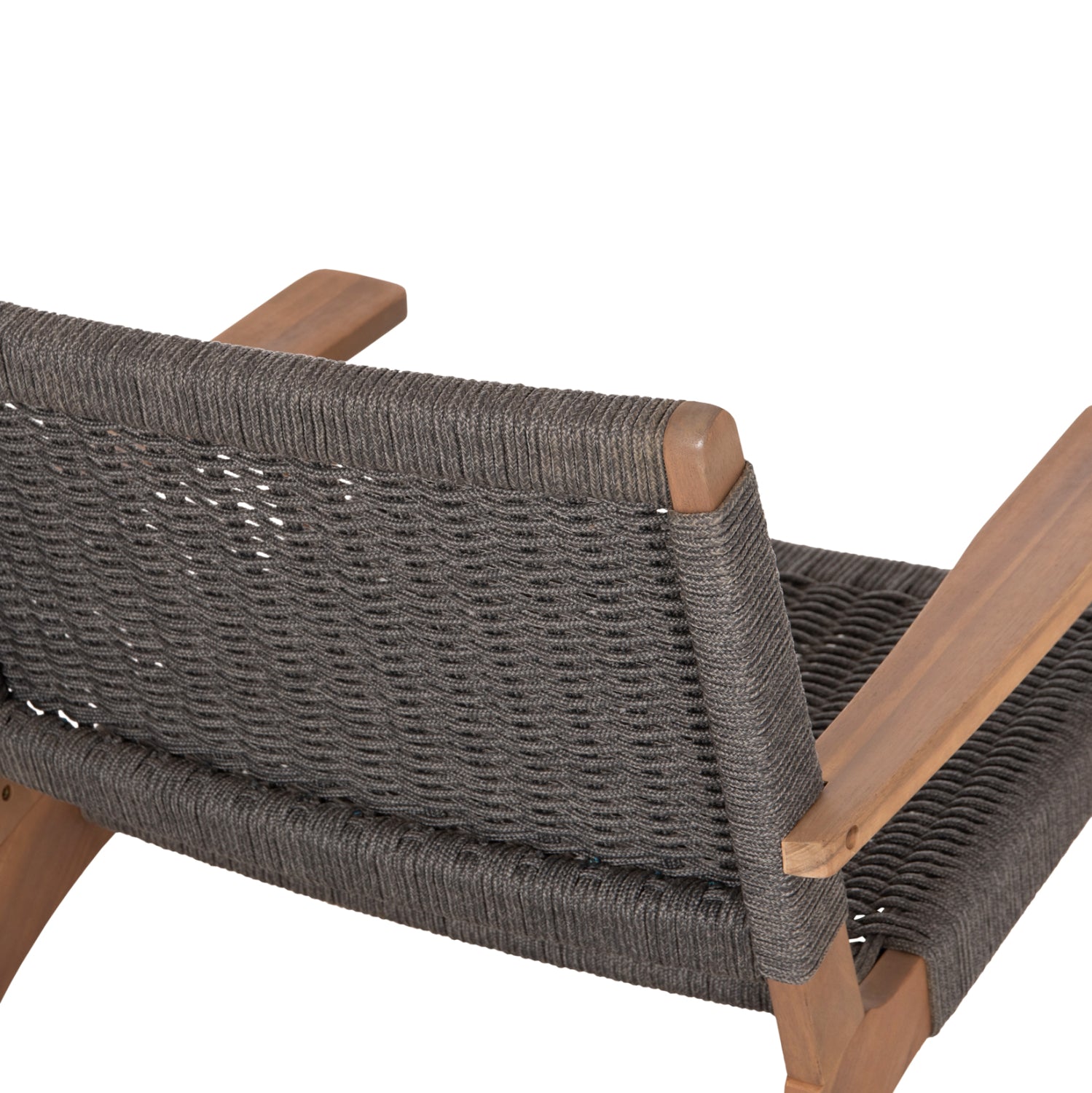 LOUNGE ARMCHAIR MONTER HM6241.02 ACACIA WOOD IN NATURAL--GREY ROPE 63.5x60x69Hcm.