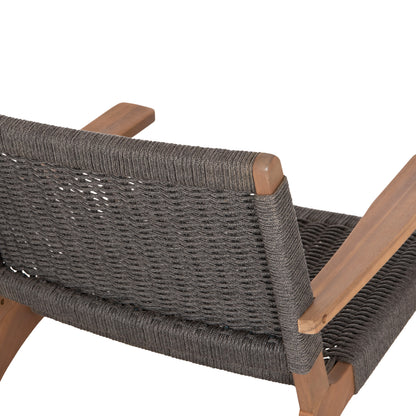 LOUNGE ARMCHAIR MONTER HM6241.02 ACACIA WOOD IN NATURAL--GREY ROPE 63.5x60x69Hcm.
