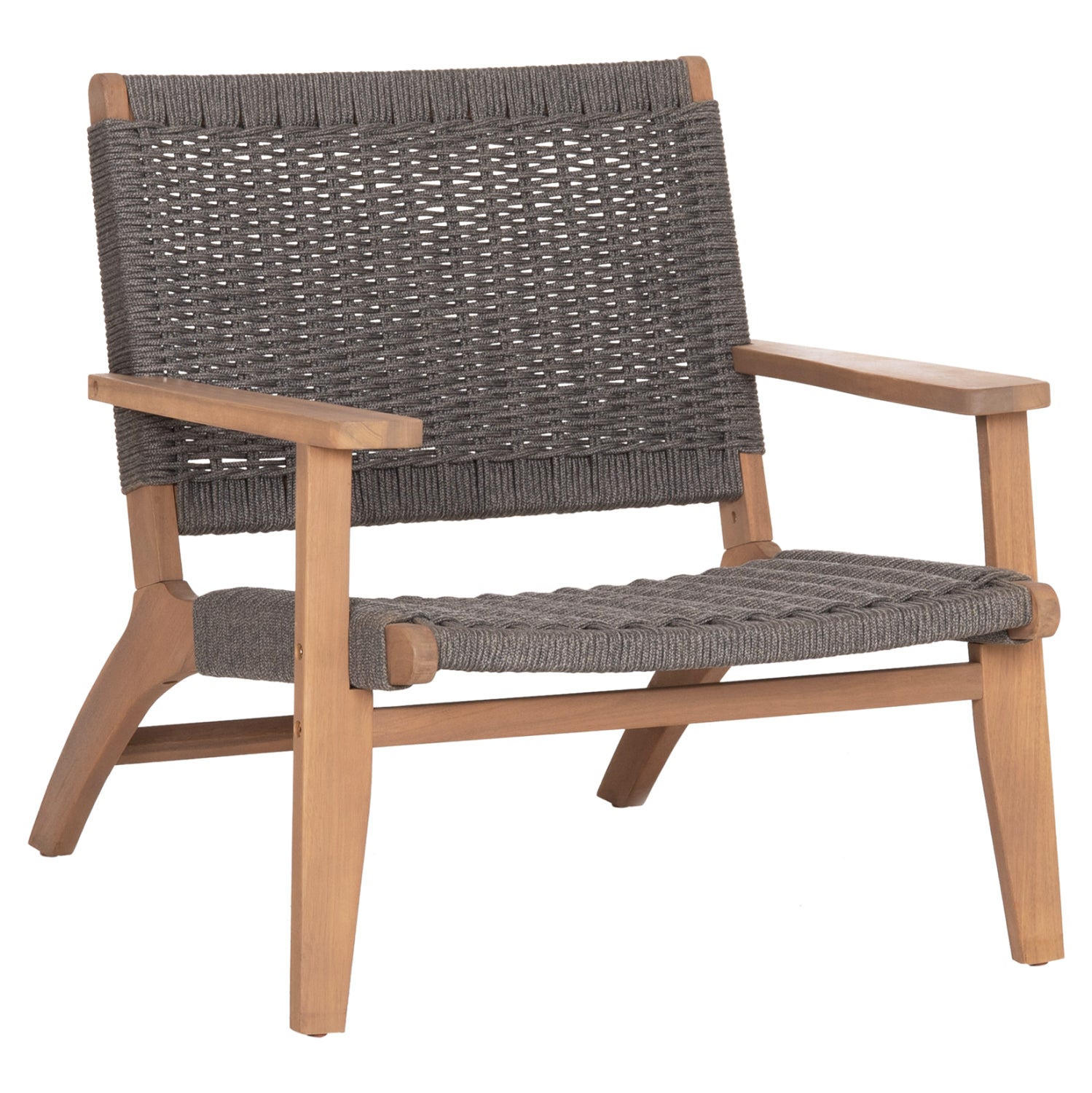 LOUNGE ARMCHAIR MONTER HM6241.02 ACACIA WOOD IN NATURAL--GREY ROPE 63.5x60x69Hcm.