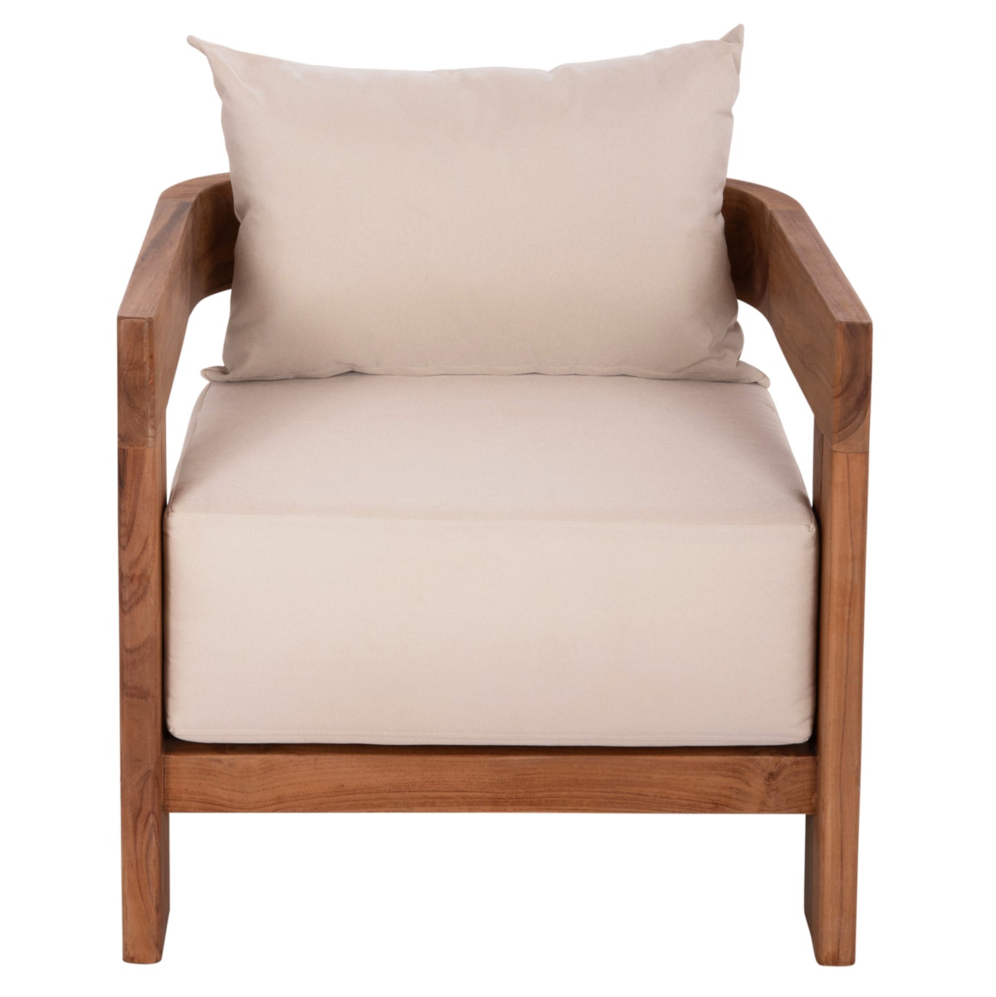 LOUNGE ARMCHAIR SERIES KIOTO HM6380 TEAK WOOD IN NATURAL COLOR 70x74x72Hcm.