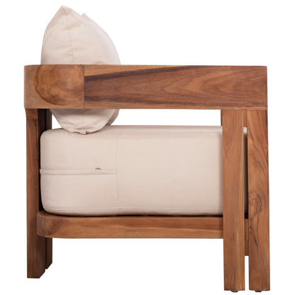 LOUNGE ARMCHAIR SERIES KIOTO HM6380 TEAK WOOD IN NATURAL COLOR 70x74x72Hcm.