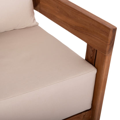 LOUNGE ARMCHAIR SERIES KIOTO HM6380 TEAK WOOD IN NATURAL COLOR 70x74x72Hcm.