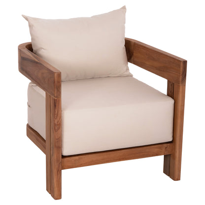 LOUNGE ARMCHAIR SERIES KIOTO HM6380 TEAK WOOD IN NATURAL COLOR 70x74x72Hcm.