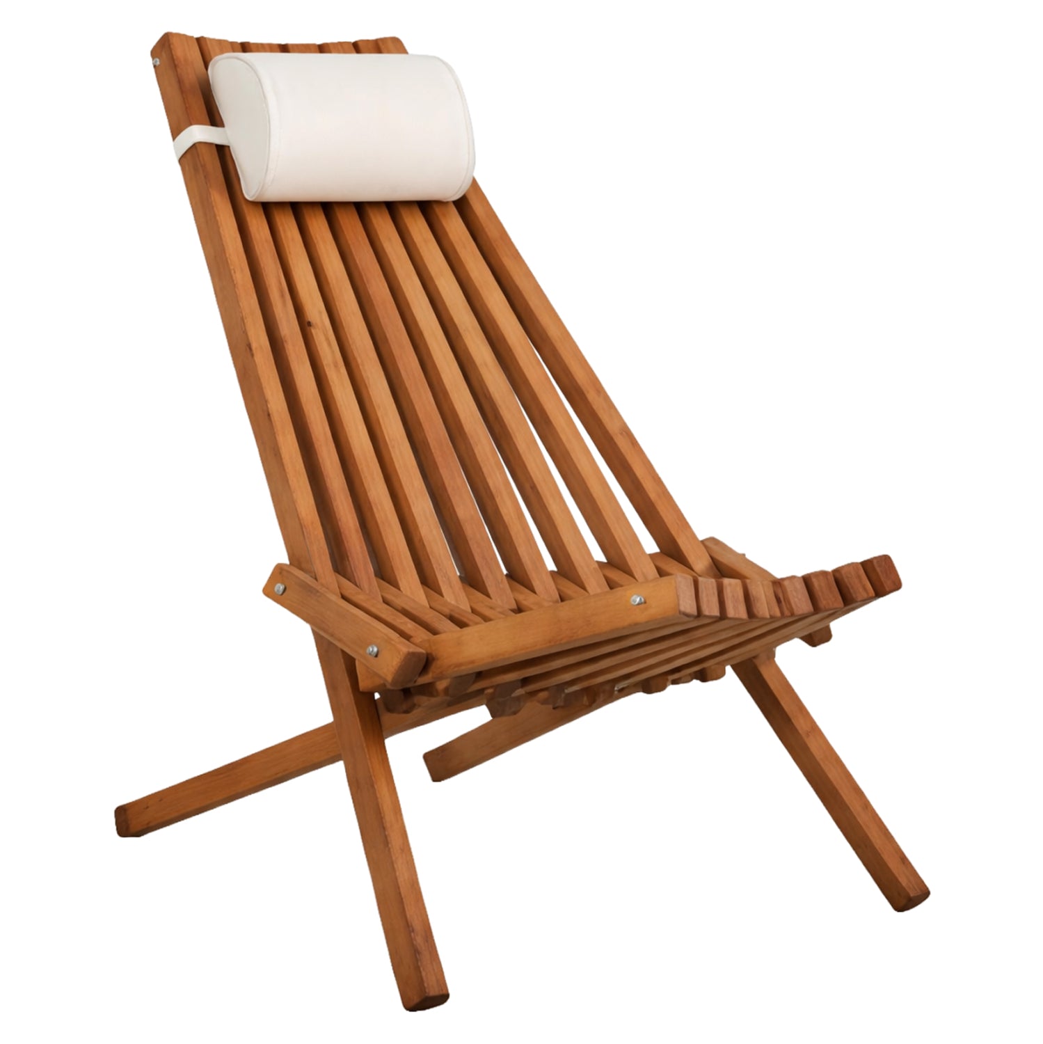 LOUNGE CHAIR WITH HEAD CUSHION FOLDING SHIGAN HM6530 ACACIA WOOD 88x59x82.5Hcm.