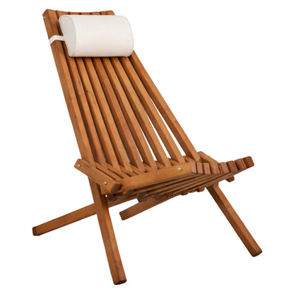 LOUNGE CHAIR WITH HEAD CUSHION FOLDING SHIGAN HM6530 ACACIA WOOD 88x59x82.5Hcm.