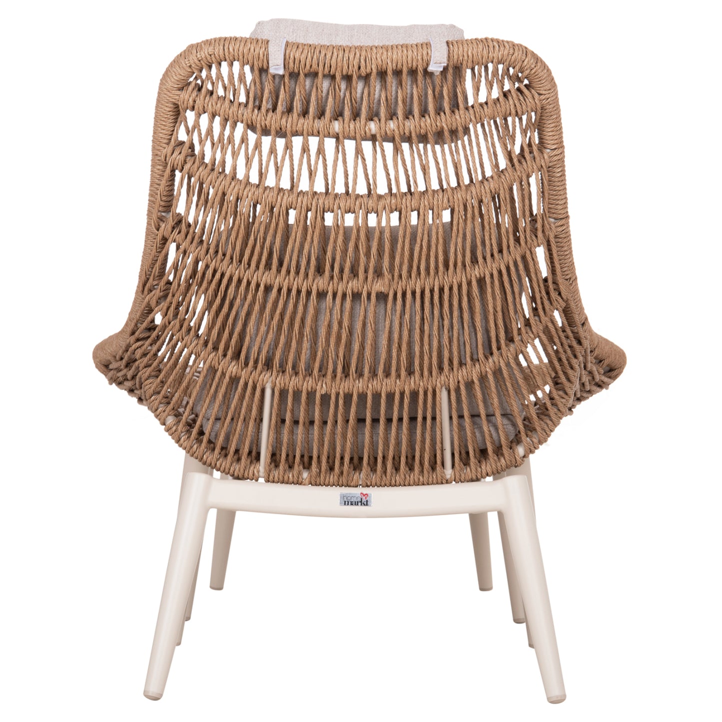 LOUNGE CHAIR WITH FOOTREST REMVAZZO HM6561.02 ALUMINUM IN BEIGE--WICKER 90x85x96Hcm.