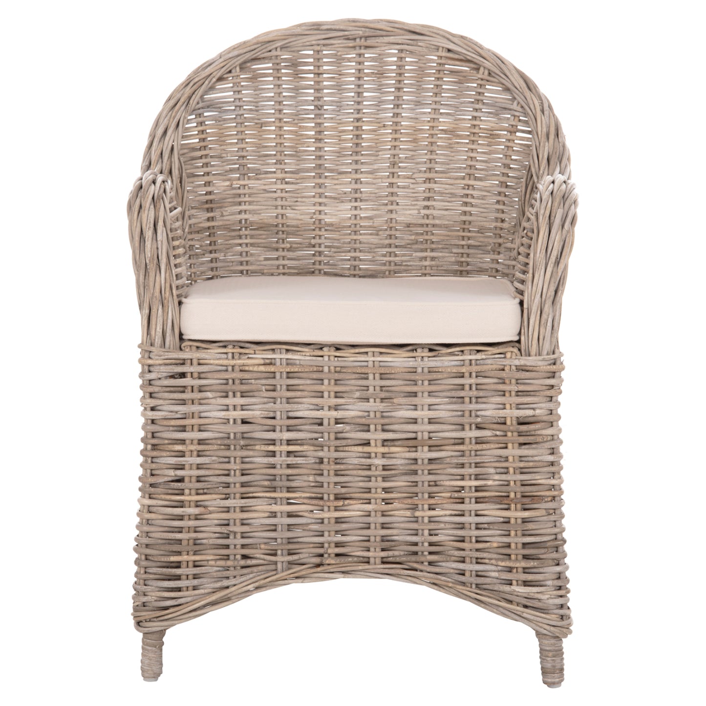 ARMCHAIR KEYLA HM9536 BROWN RATTAN-ECRU CUSHION 63x65x87Hcm.