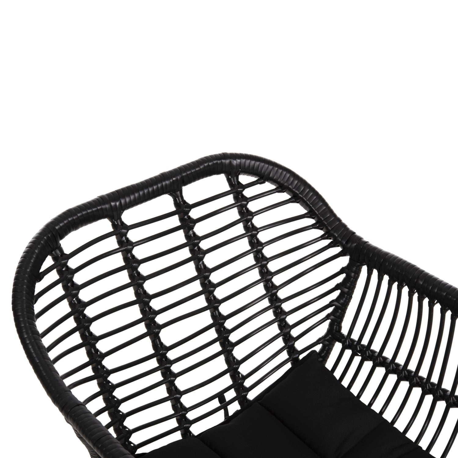 ARMCHAIR WITH SEAT CUSHION METAL FRAME ALLEGRA HM5450.32 BLACK RATTAN IN WICKER 58x59x82H