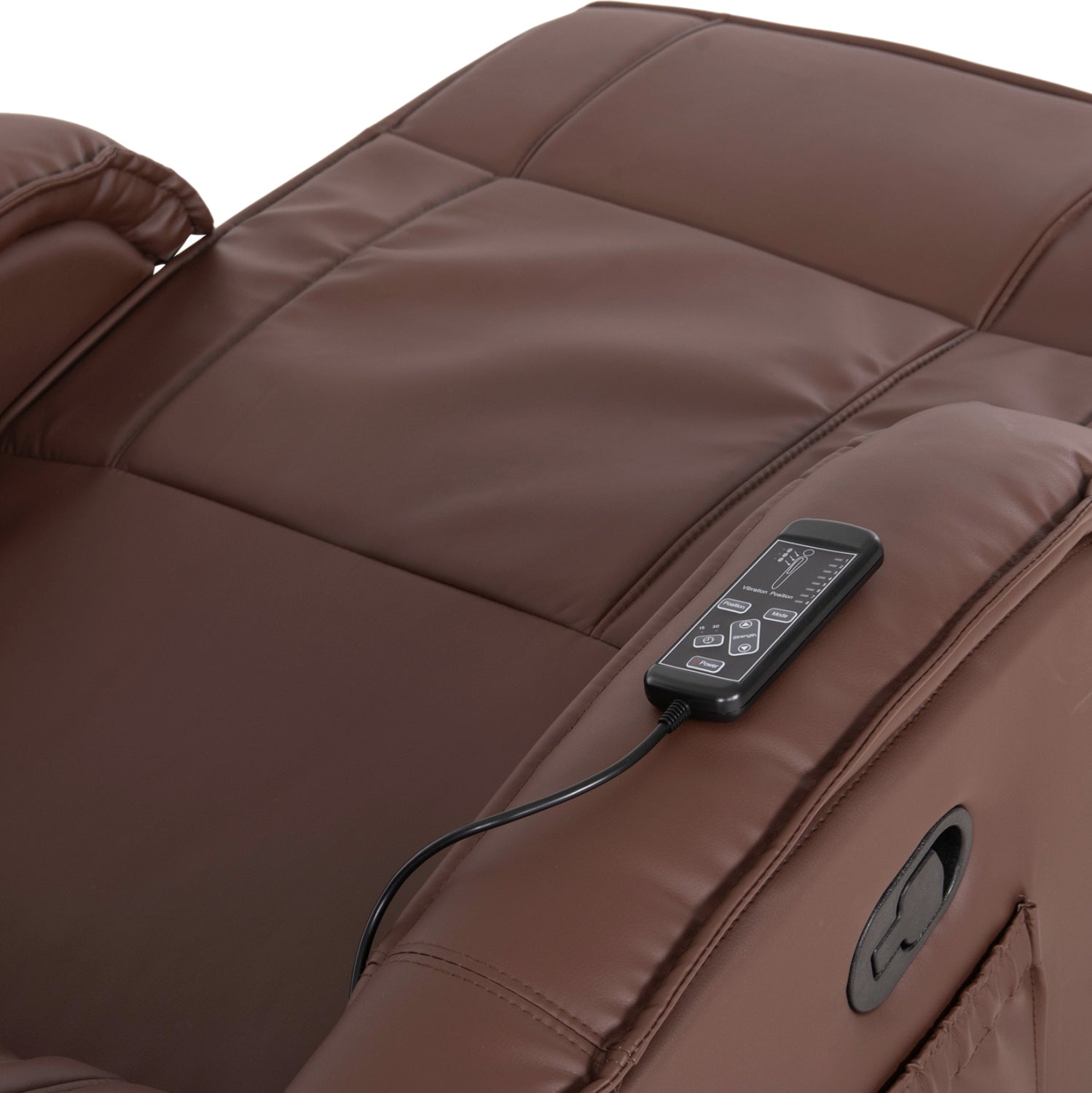 HM0026.03 Armchair ROCCA, massage mechanism, PU brown 80x96x97 cm