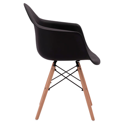 Armchair with wooden legs and black seat Mirto HM005.02 64x60x81 cm