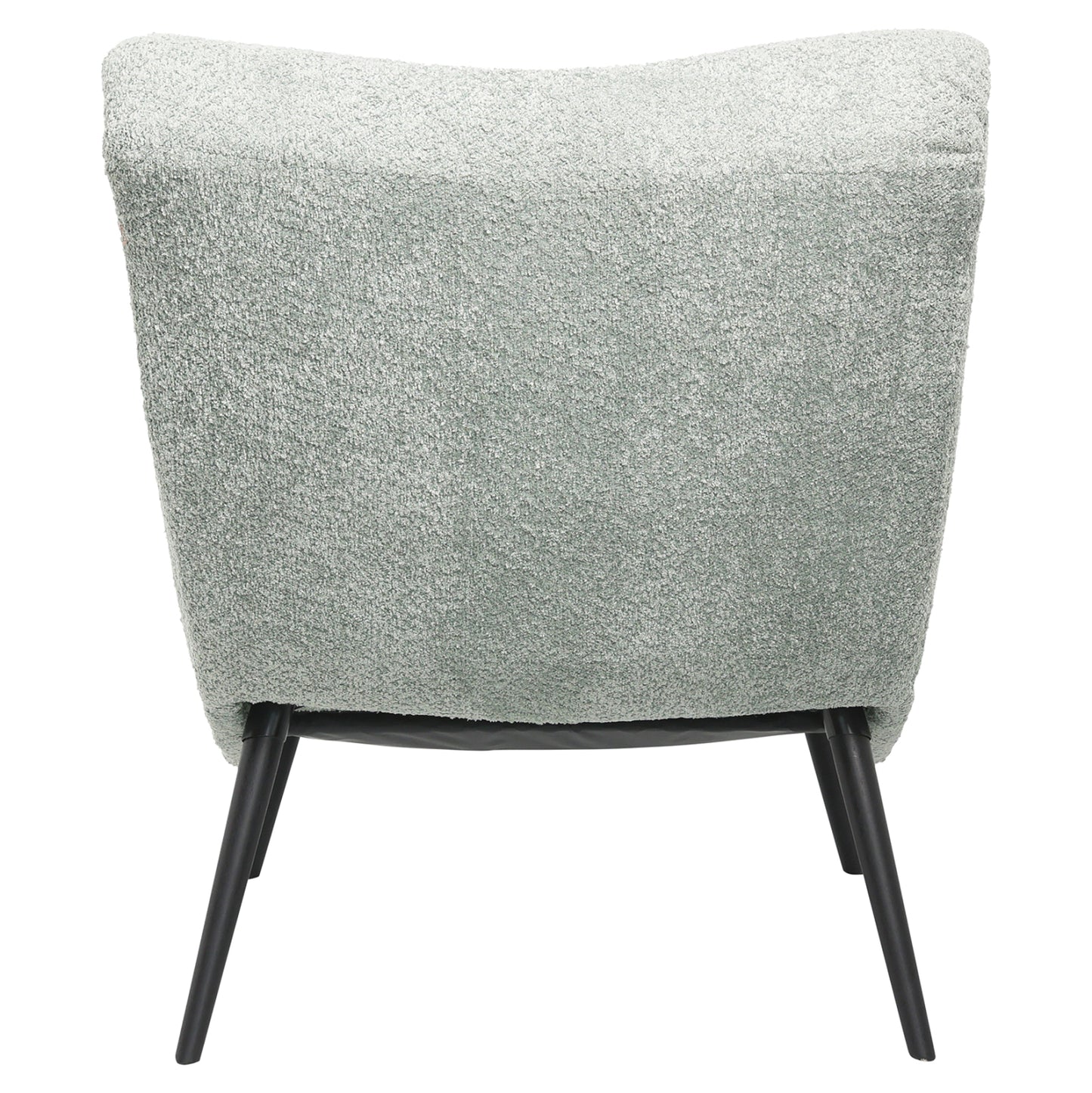 LOUNGE ARMCHAIR WITH FOOTREST BRYM HM10929.05 PISTACHIO GREEN BOUCLE FABRIC-BLACK LEGS 97x80x100Hcm.