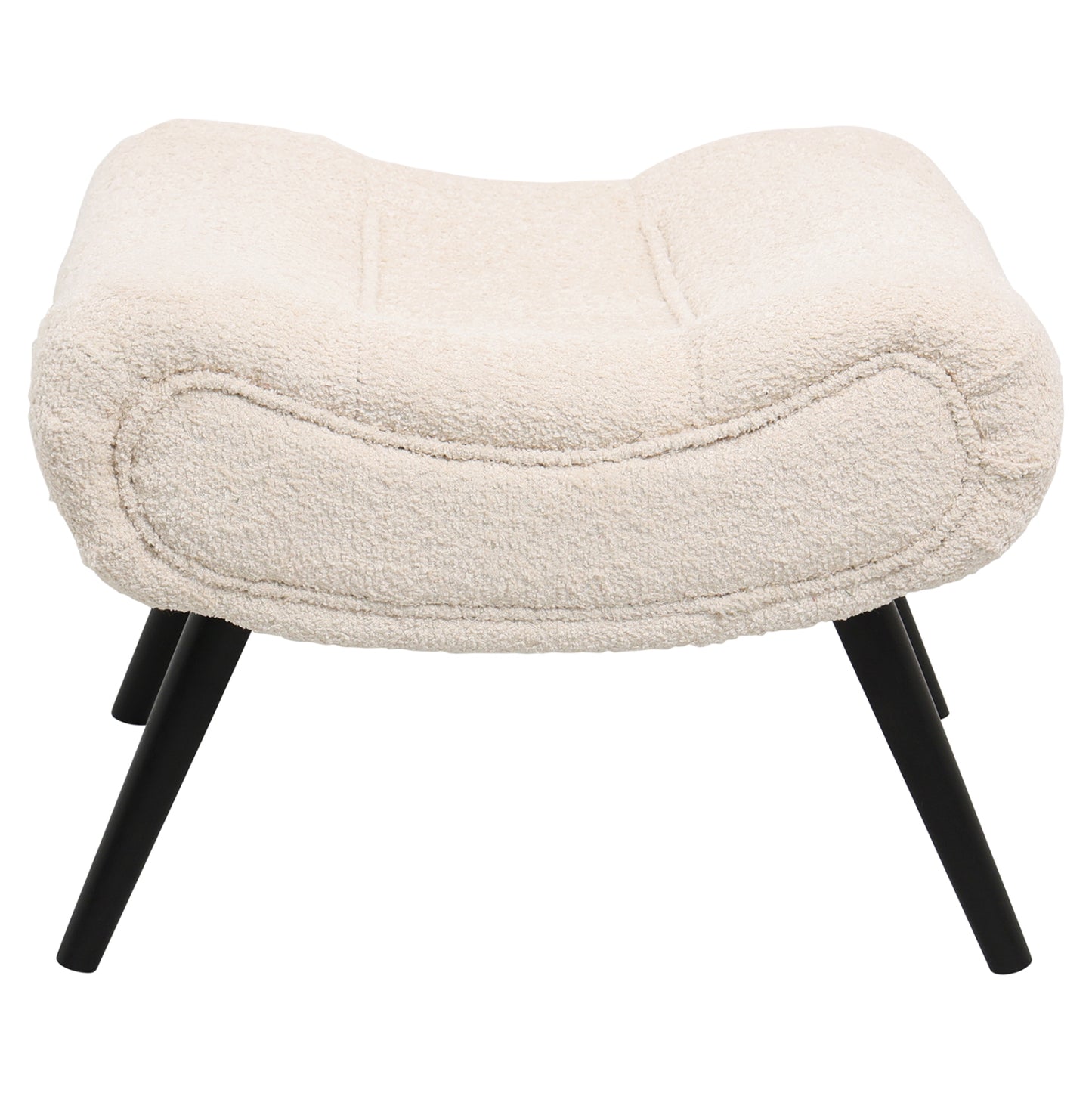 LOUNGE ARMCHAIR WITH FOOTREST BRYM HM10929.06 ECRU BOUCLE FABRIC-BLACK LEGS 97x80x100Hcm.