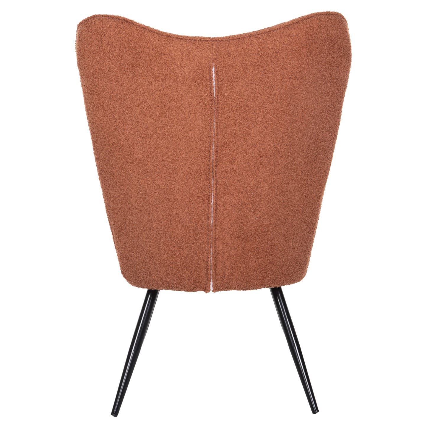ARMCHAIR WITH FOOTSTOOL CRAWLEY HM8918.22 ORANGE BOUCLE FABRIC-BLACK METAL LEGS 70x74x105Hcm.