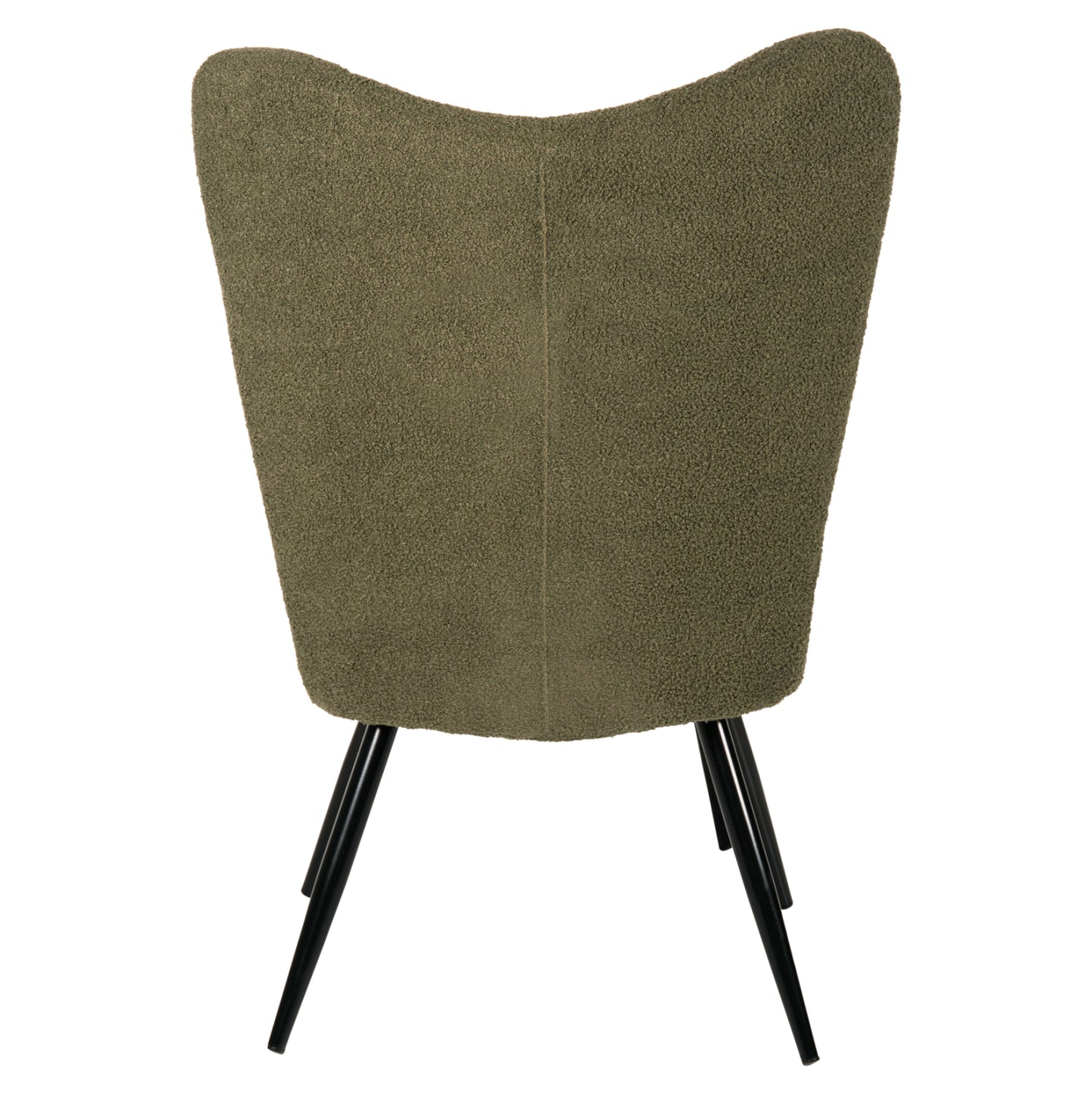 ARMCHAIR CRAWLEY WITH FOOTSTOOL HM8918.23 CYPRESS GREEN BOUCLE FABRIC-BLACK METAL LEGS 70x74x105Hcm.