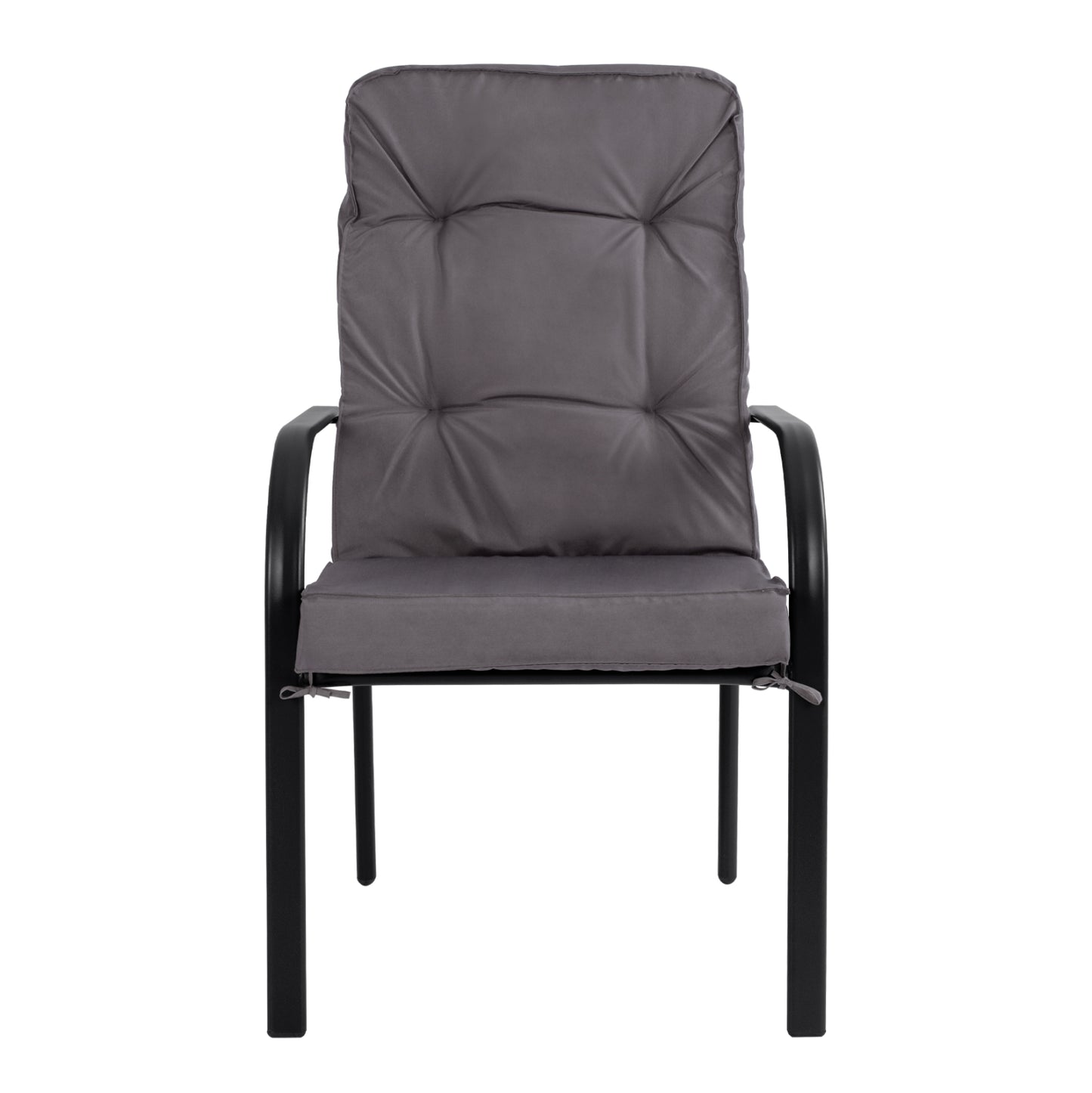 Metallic armchair Endika HM5680.01 Grey color with pillow 60x71x105cm