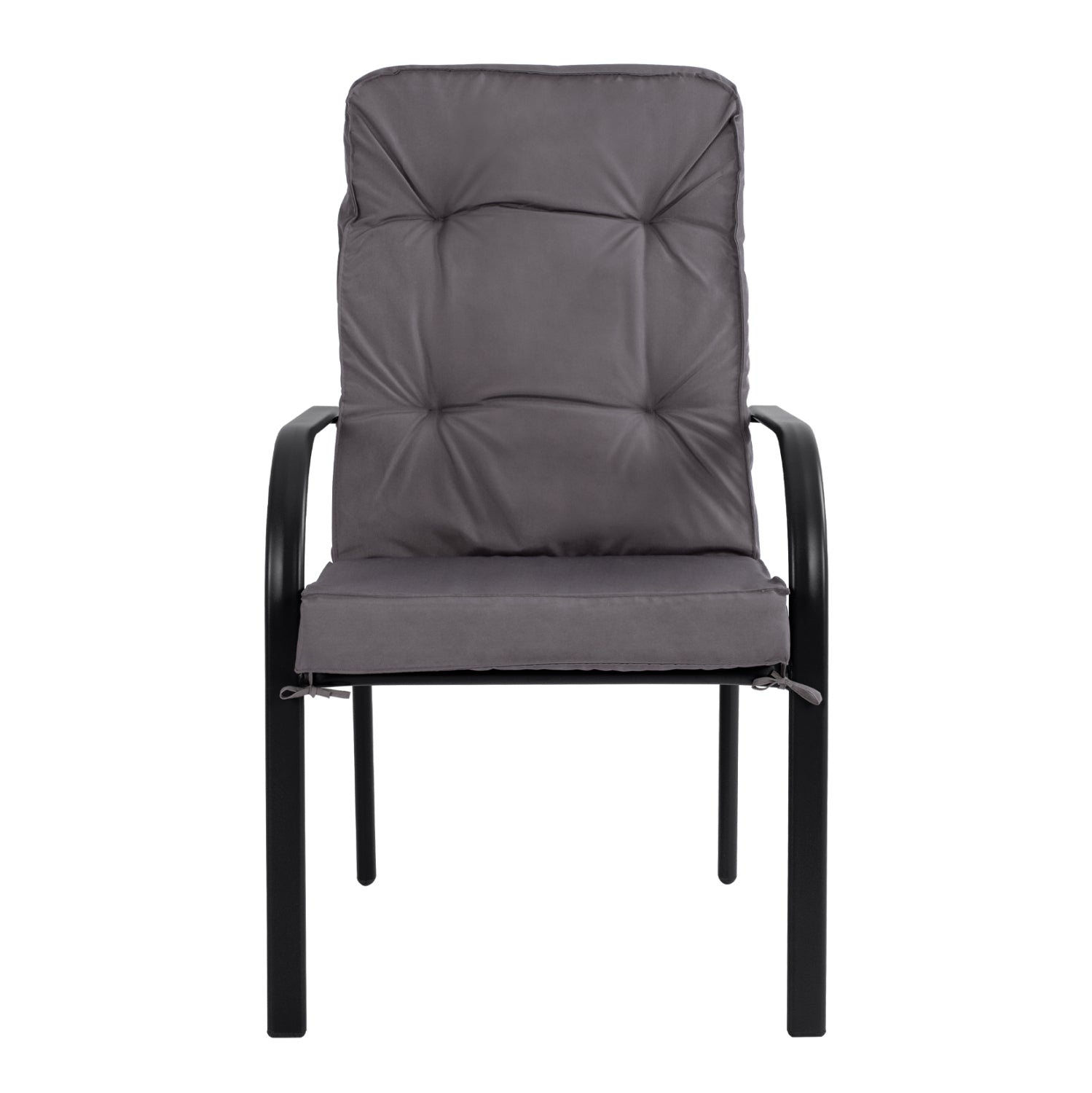 Metallic armchair Endika HM5680.01 Grey color with pillow 60x71x105cm
