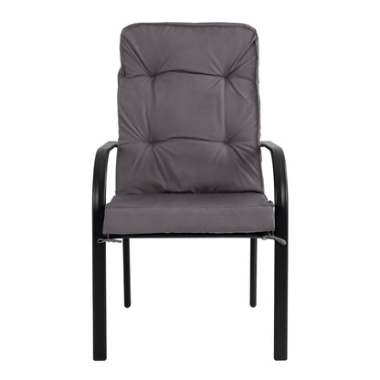 Metallic armchair Endika HM5680.01 Grey color with pillow 60x71x105cm
