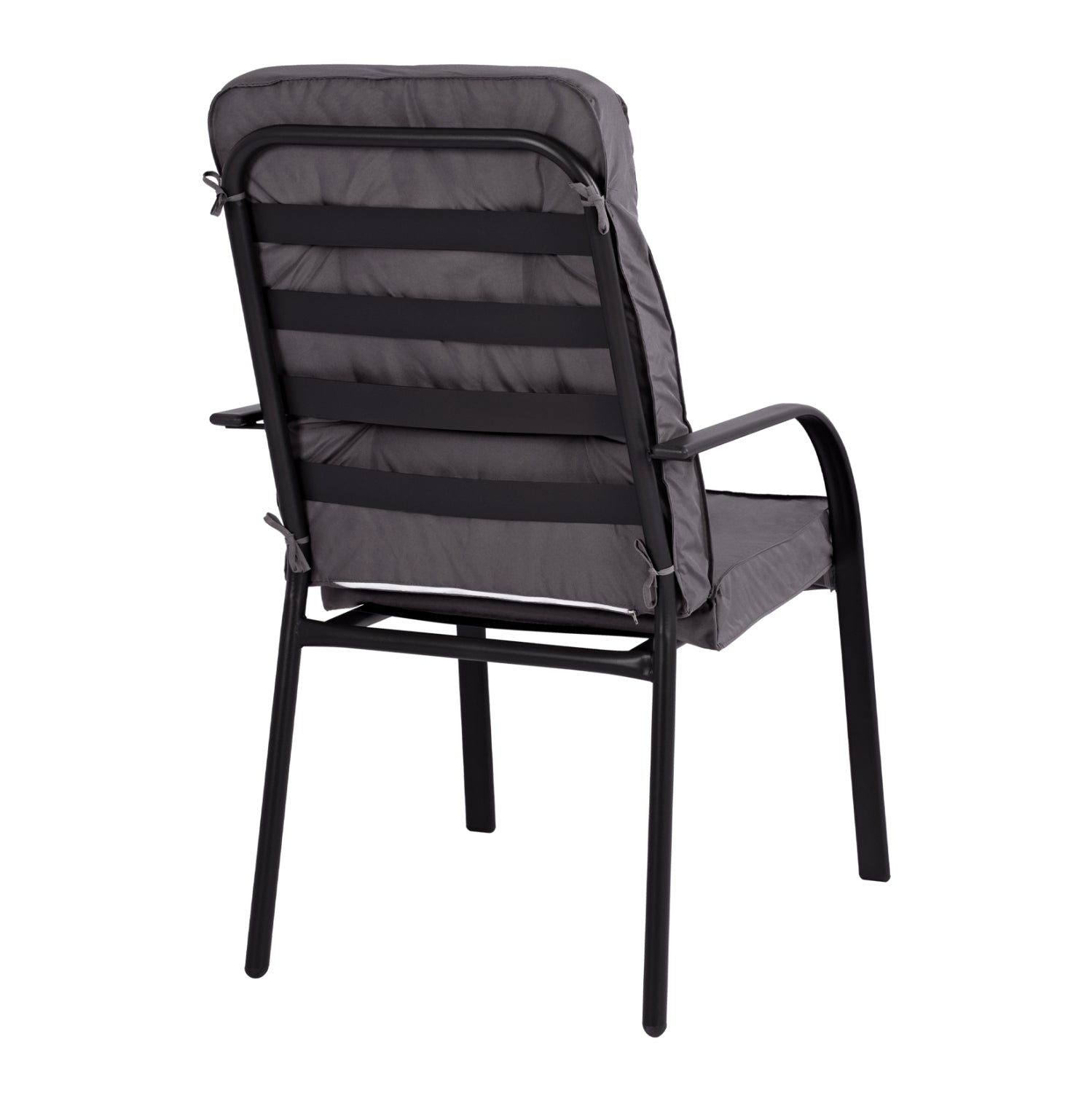 Metallic armchair Endika HM5680.01 Grey color with pillow 60x71x105cm