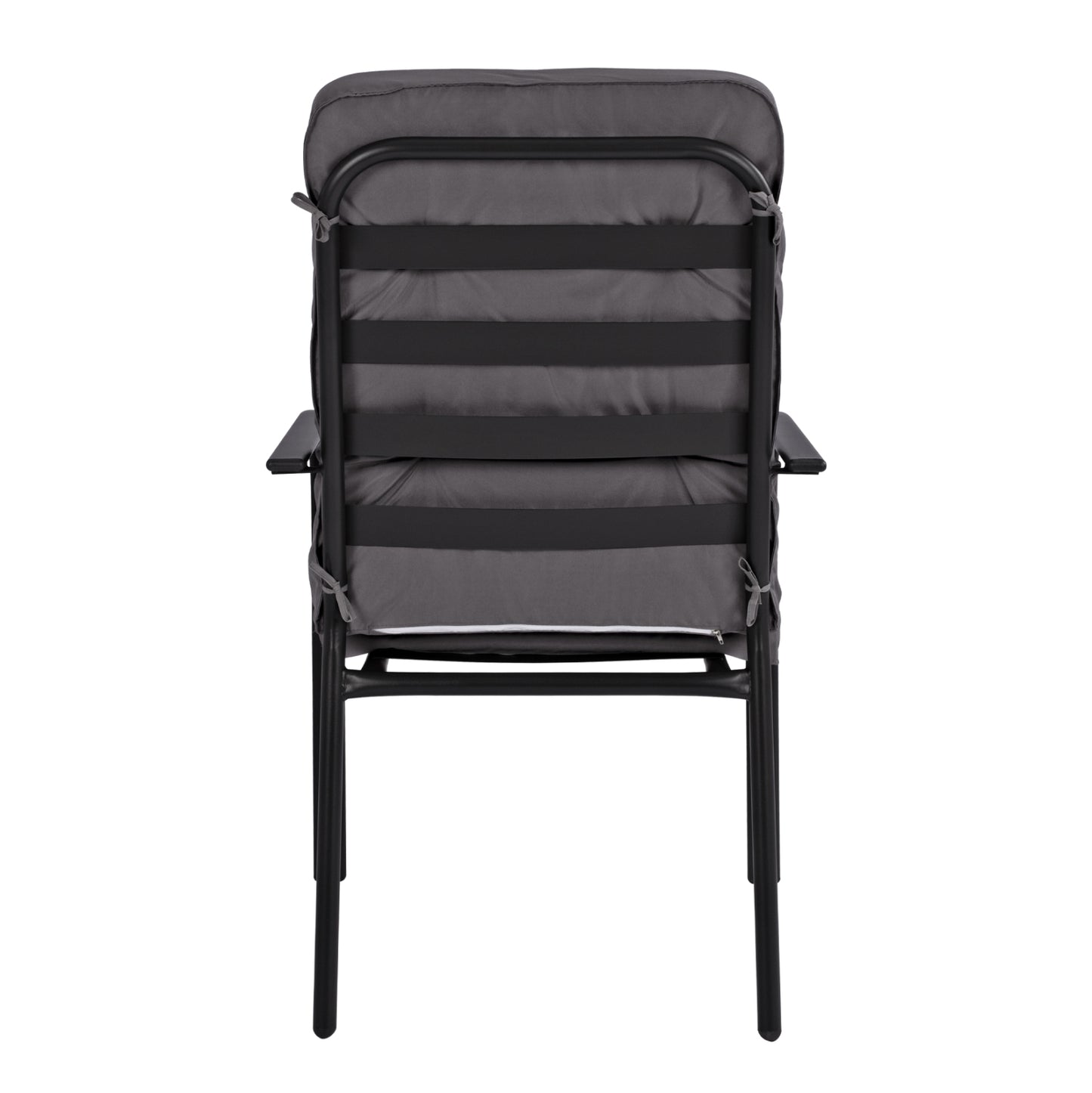 Metallic armchair Endika HM5680.01 Grey color with pillow 60x71x105cm