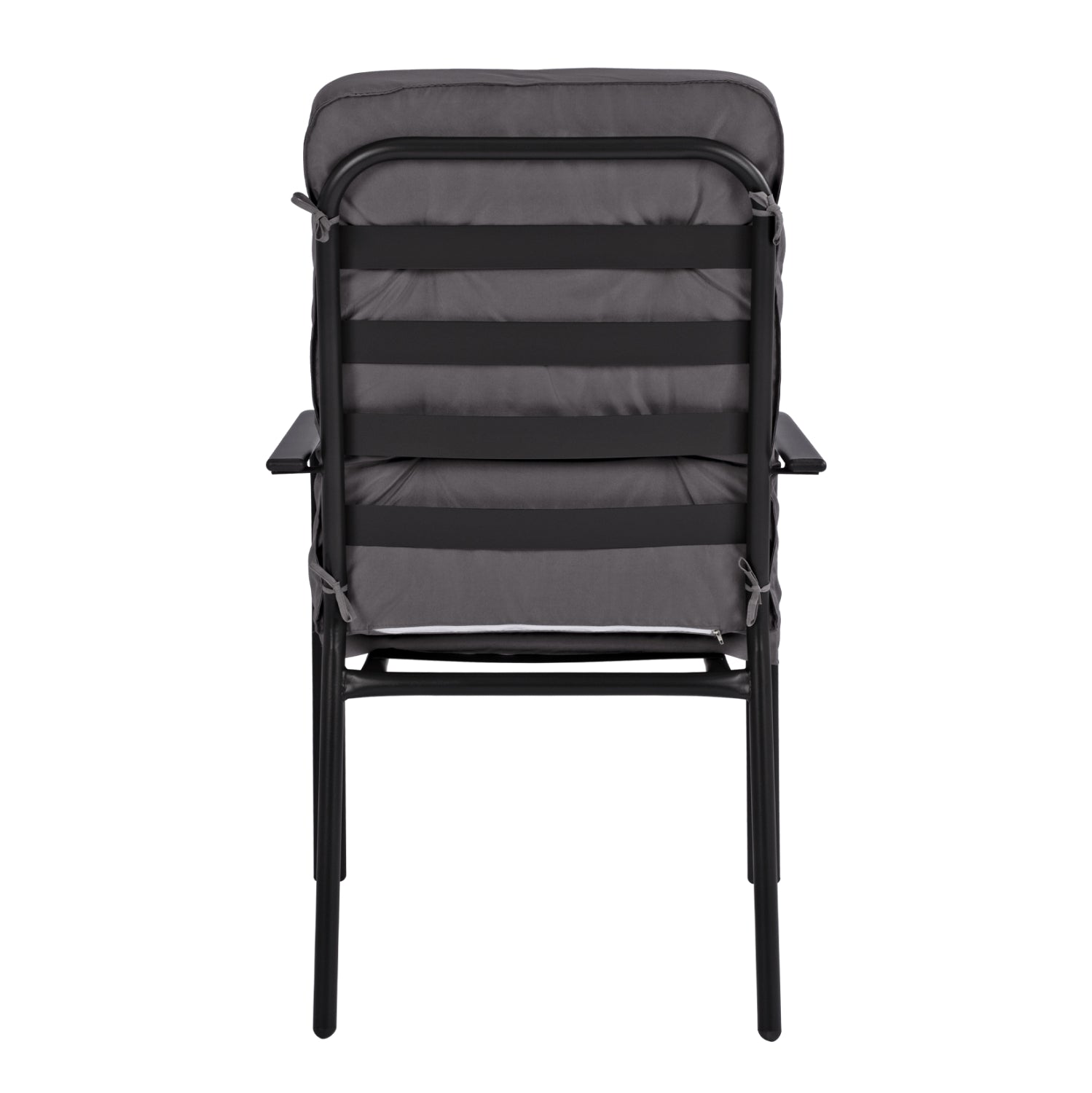 Metallic armchair Endika HM5680.01 Grey color with pillow 60x71x105cm