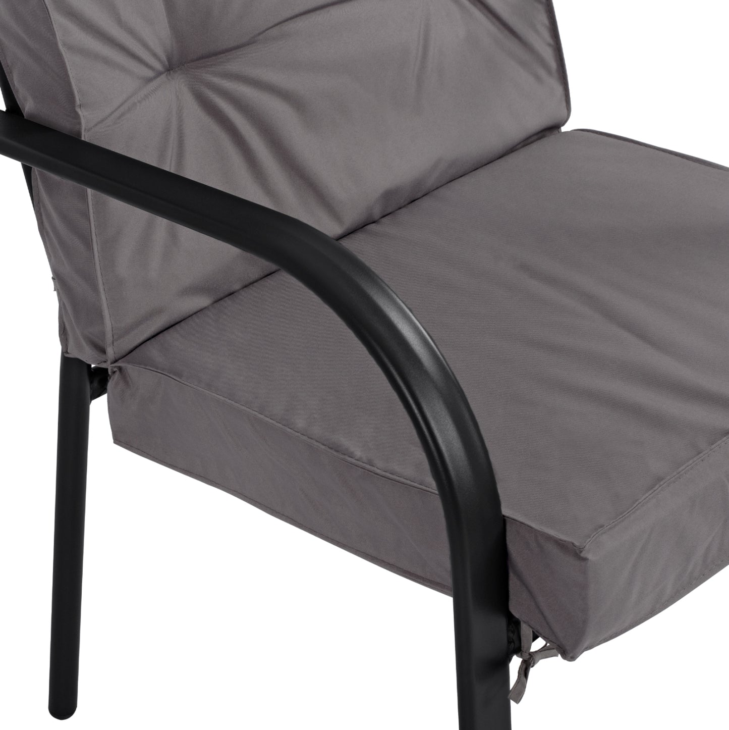 Metallic armchair Endika HM5680.01 Grey color with pillow 60x71x105cm