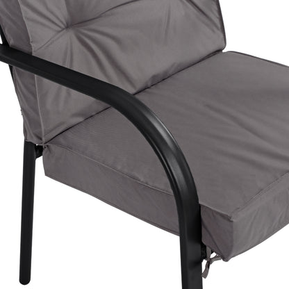 Metallic armchair Endika HM5680.01 Grey color with pillow 60x71x105cm