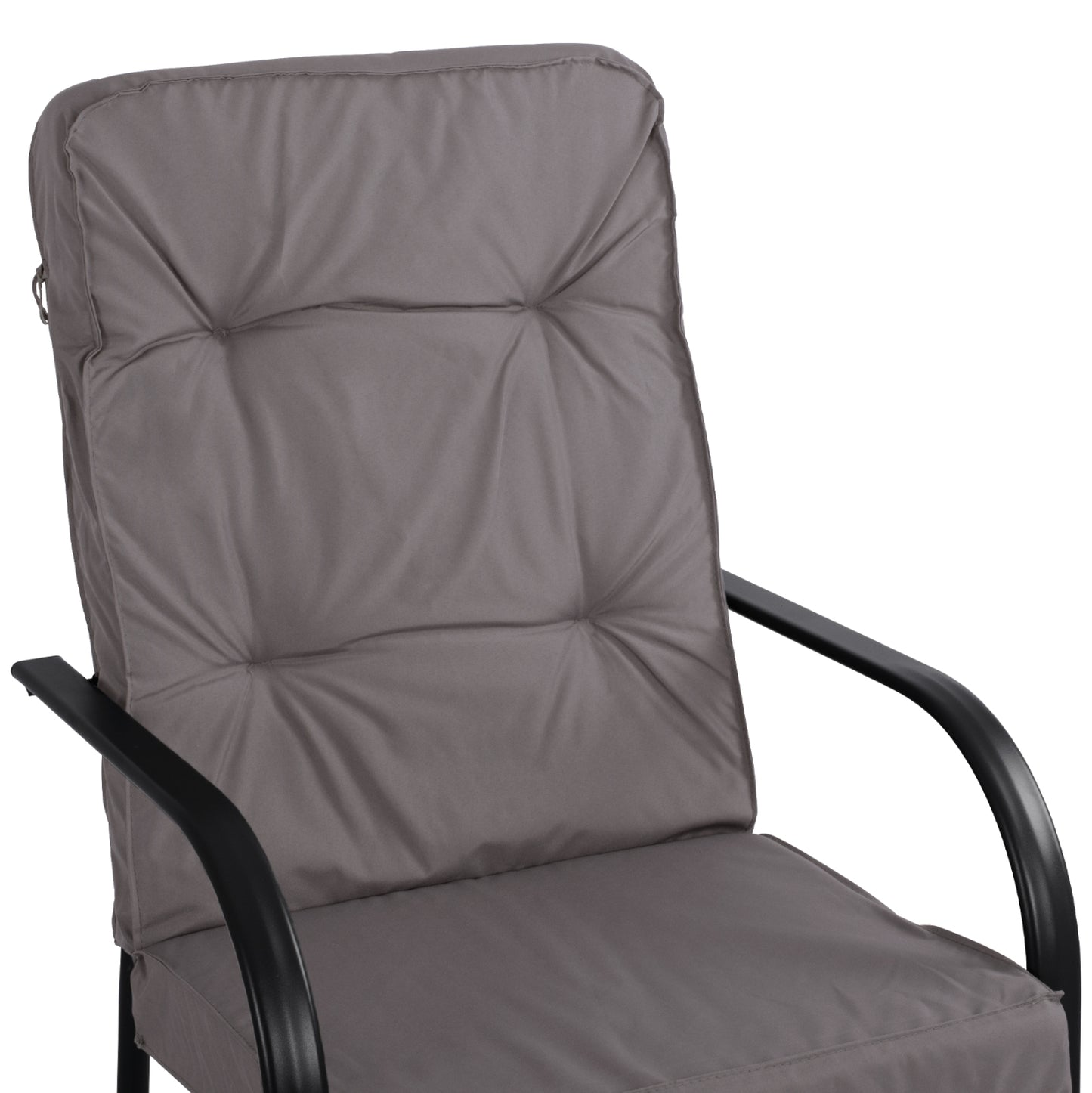Metallic armchair Endika HM5680.01 Grey color with pillow 60x71x105cm