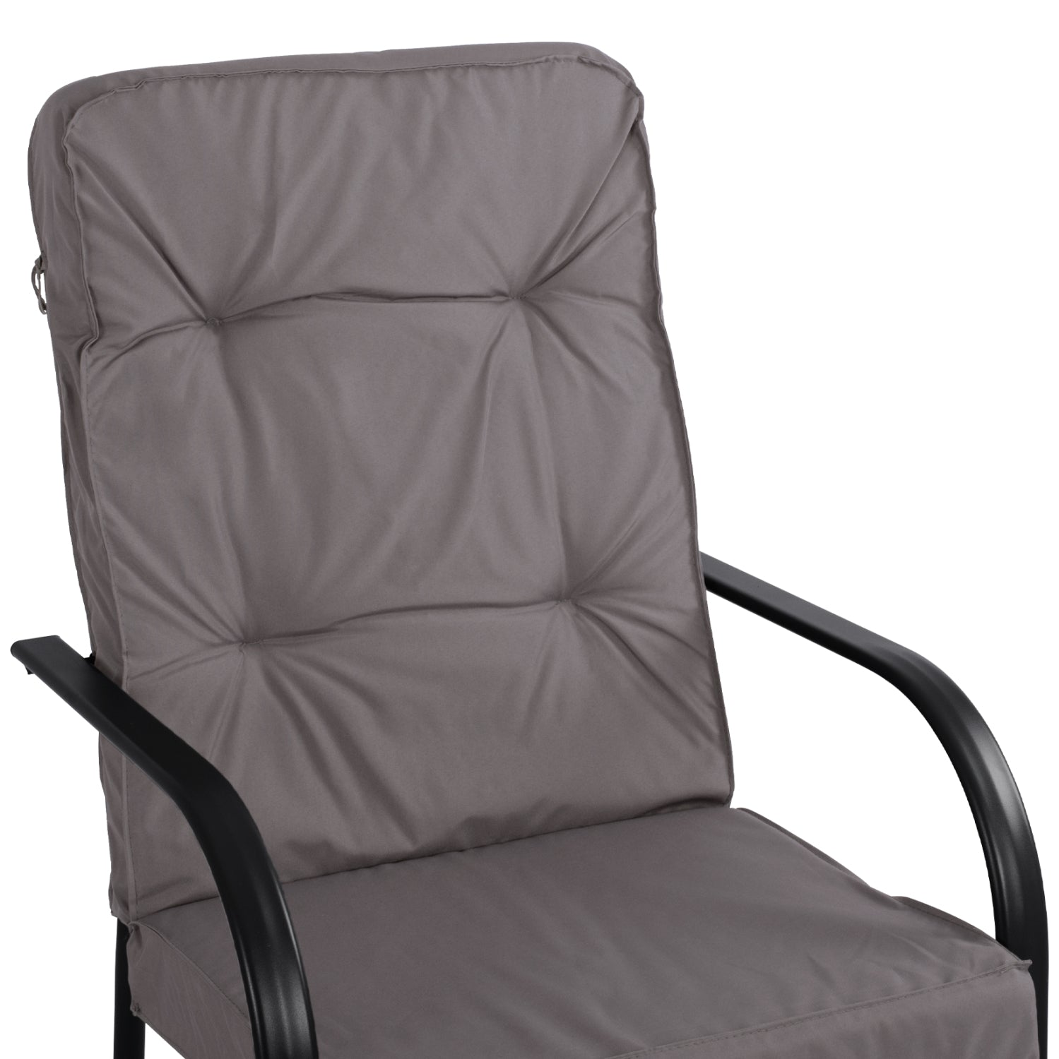Metallic armchair Endika HM5680.01 Grey color with pillow 60x71x105cm