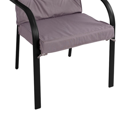 Metallic armchair Endika HM5680.01 Grey color with pillow 60x71x105cm