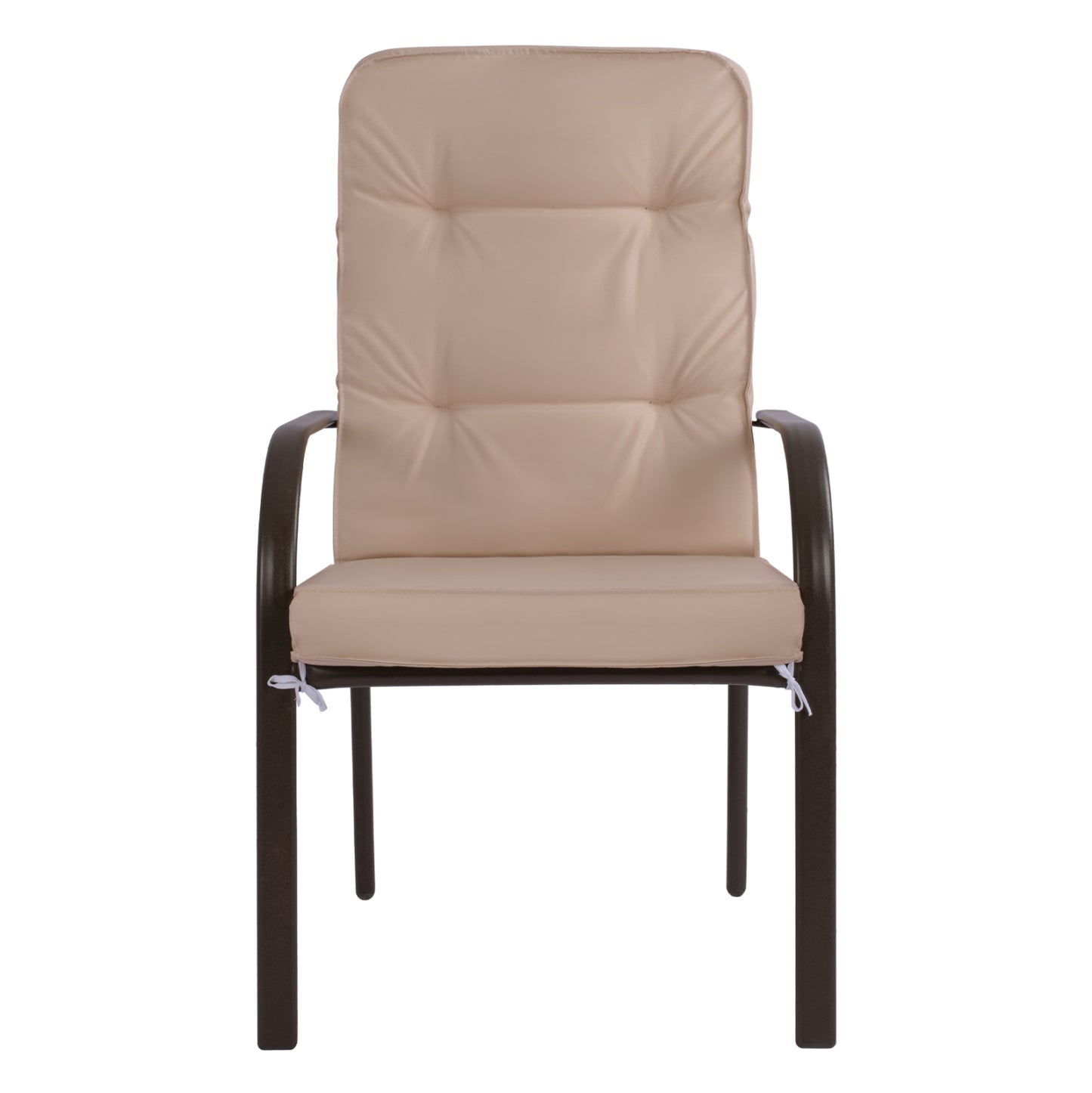 Metallic armchair Endika HM5680.02 in brown color with beige pillow 60x71x105cm