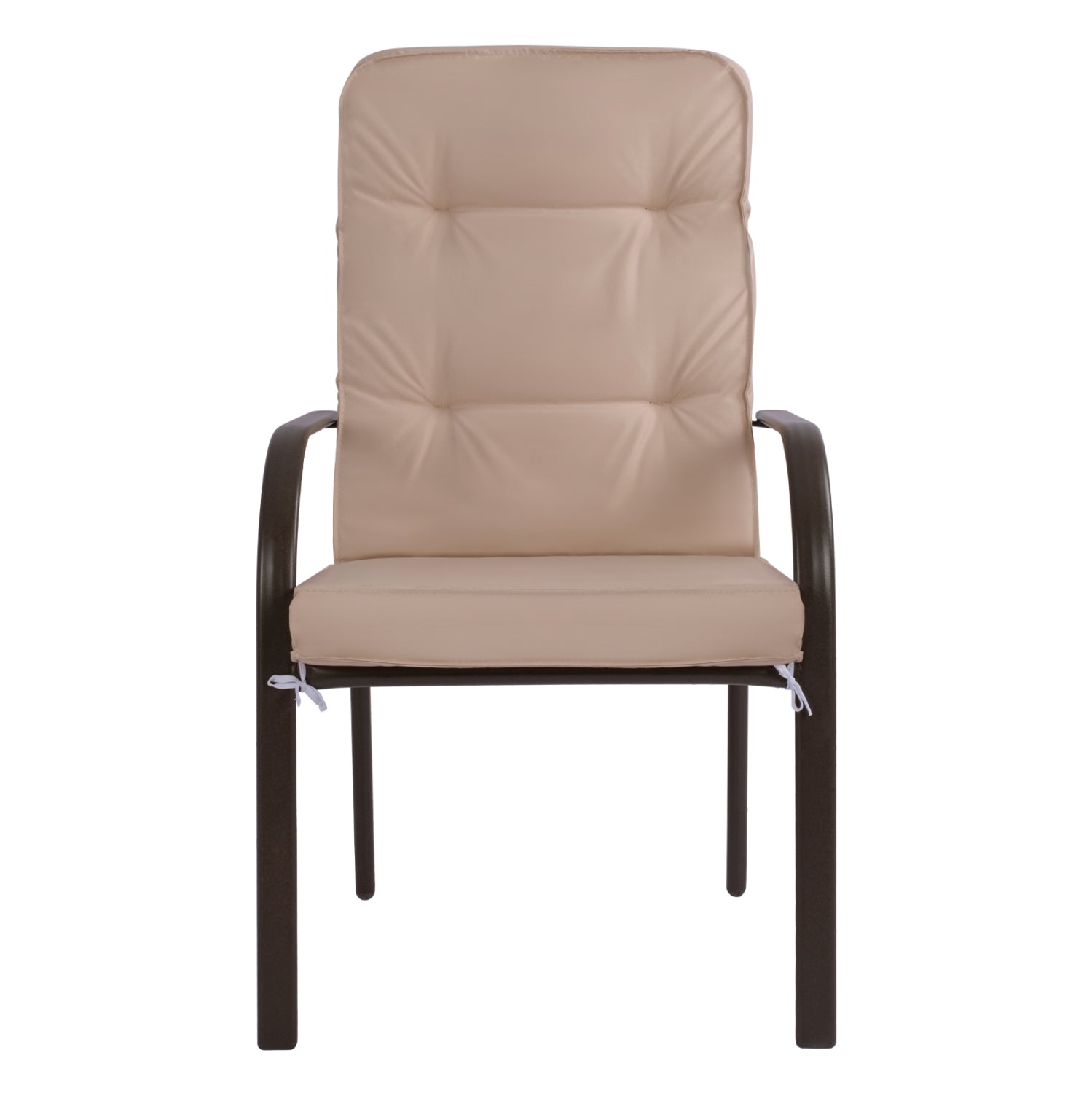 Metallic armchair Endika HM5680.02 in brown color with beige pillow 60x71x105cm