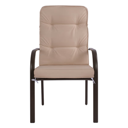Metallic armchair Endika HM5680.02 in brown color with beige pillow 60x71x105cm