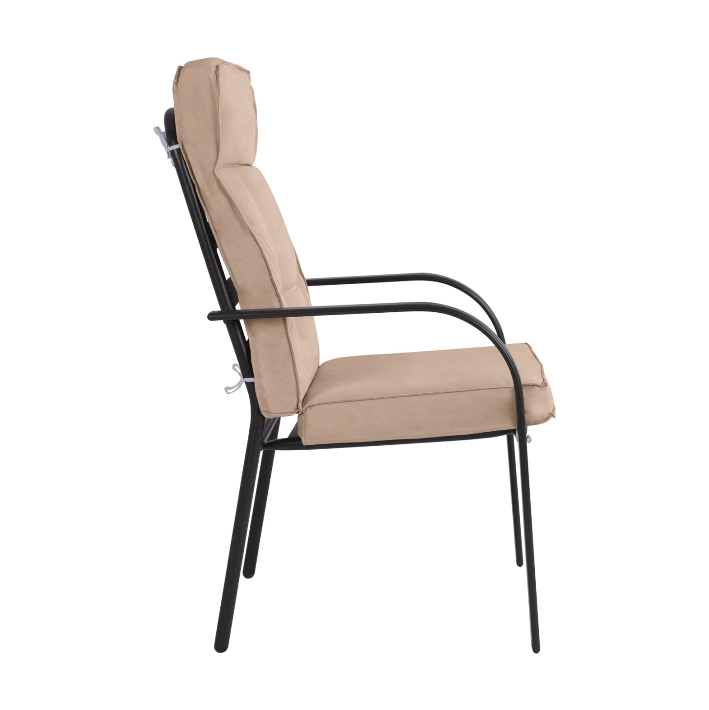 Metallic armchair Endika HM5680.02 in brown color with beige pillow 60x71x105cm