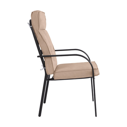 Metallic armchair Endika HM5680.02 in brown color with beige pillow 60x71x105cm