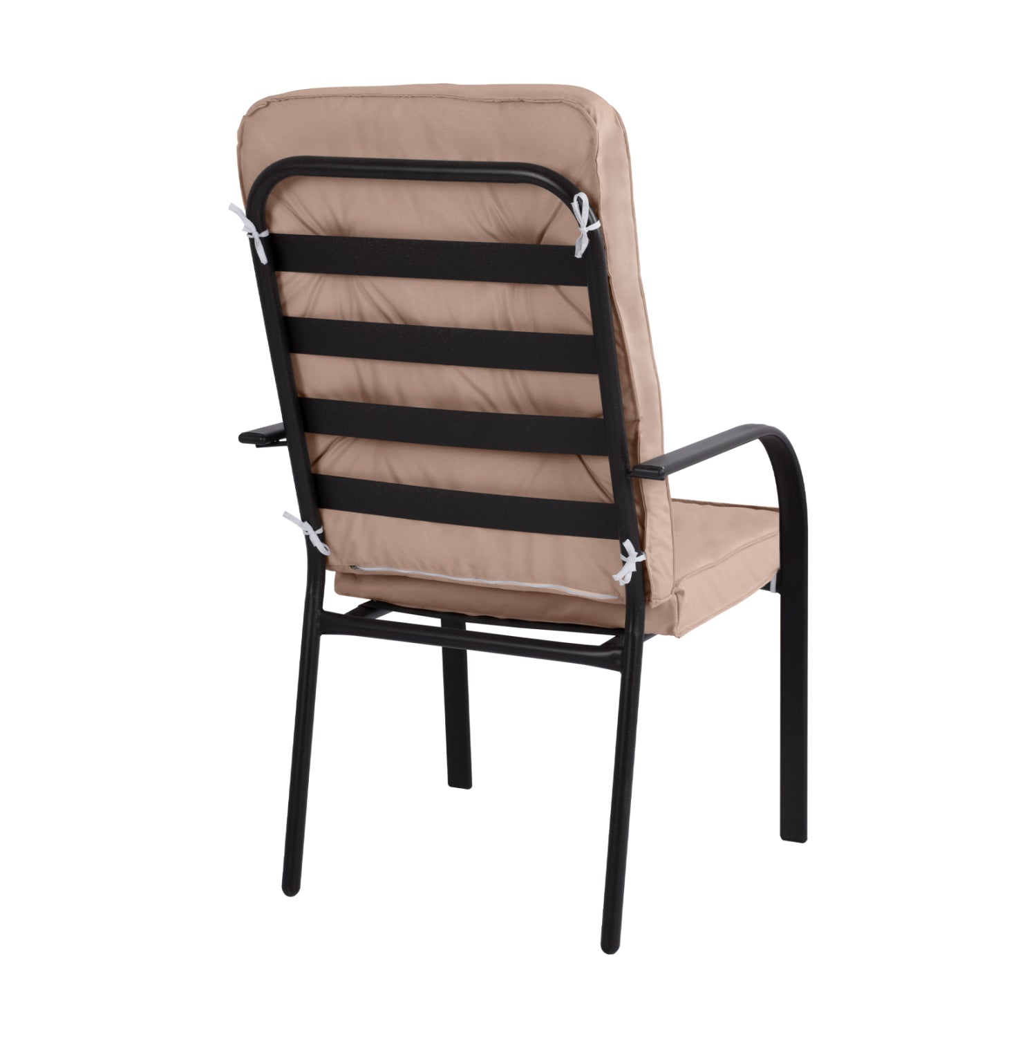 Metallic armchair Endika HM5680.02 in brown color with beige pillow 60x71x105cm