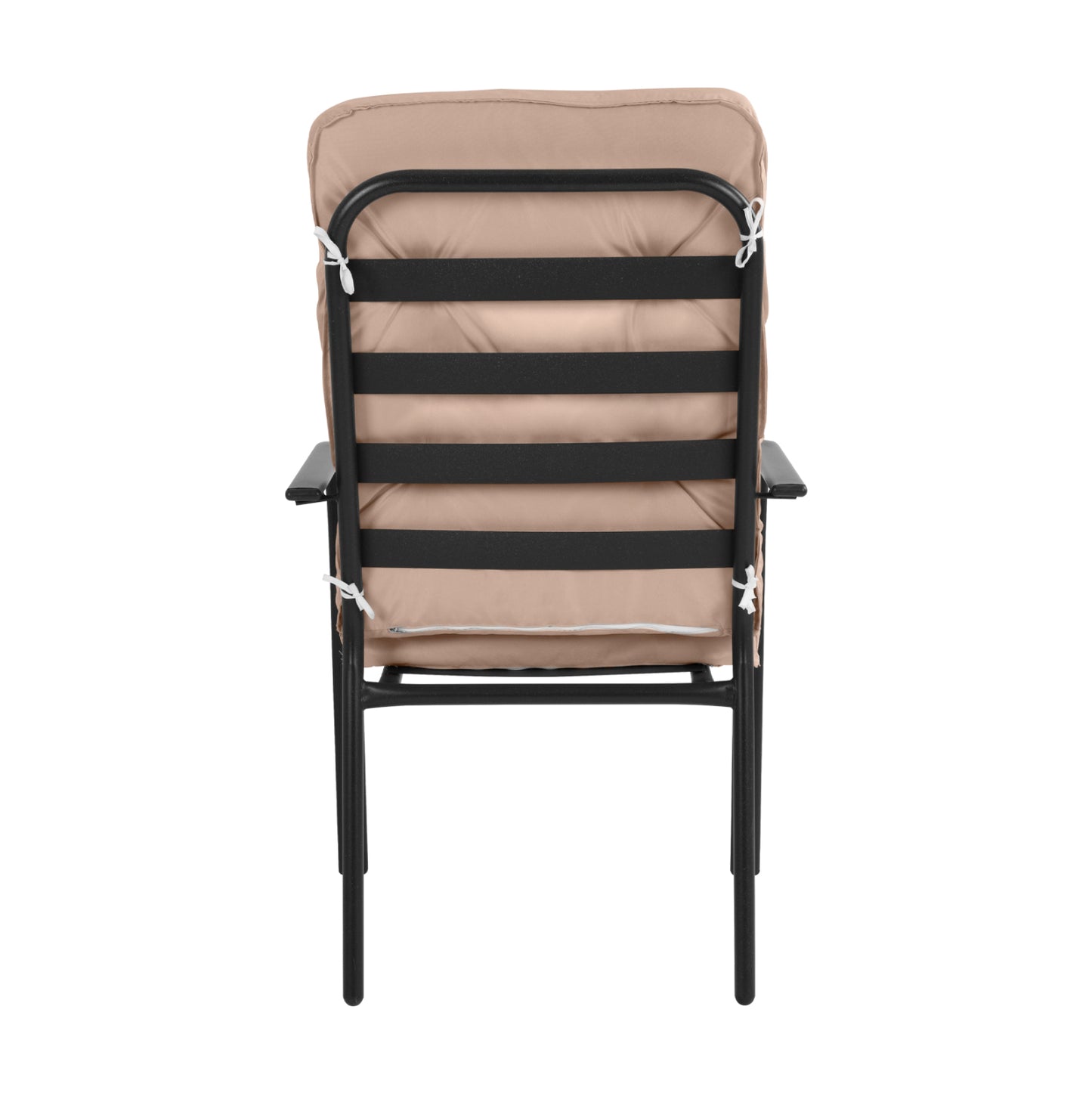 Metallic armchair Endika HM5680.02 in brown color with beige pillow 60x71x105cm
