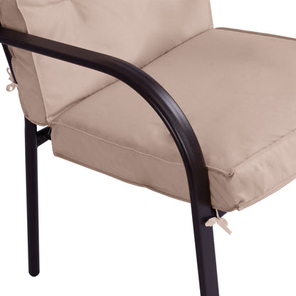 Metallic armchair Endika HM5680.02 in brown color with beige pillow 60x71x105cm