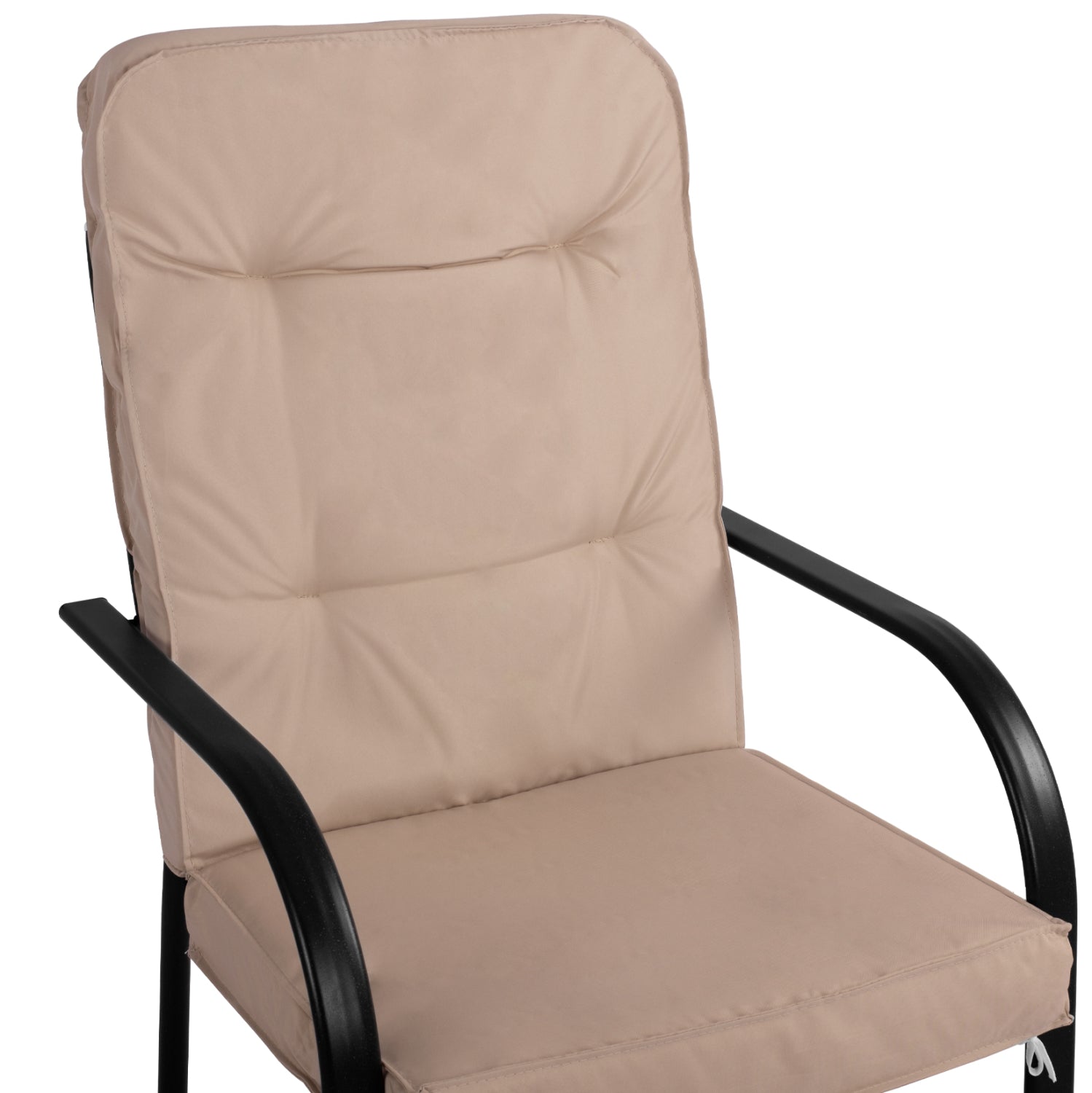 Metallic armchair Endika HM5680.02 in brown color with beige pillow 60x71x105cm