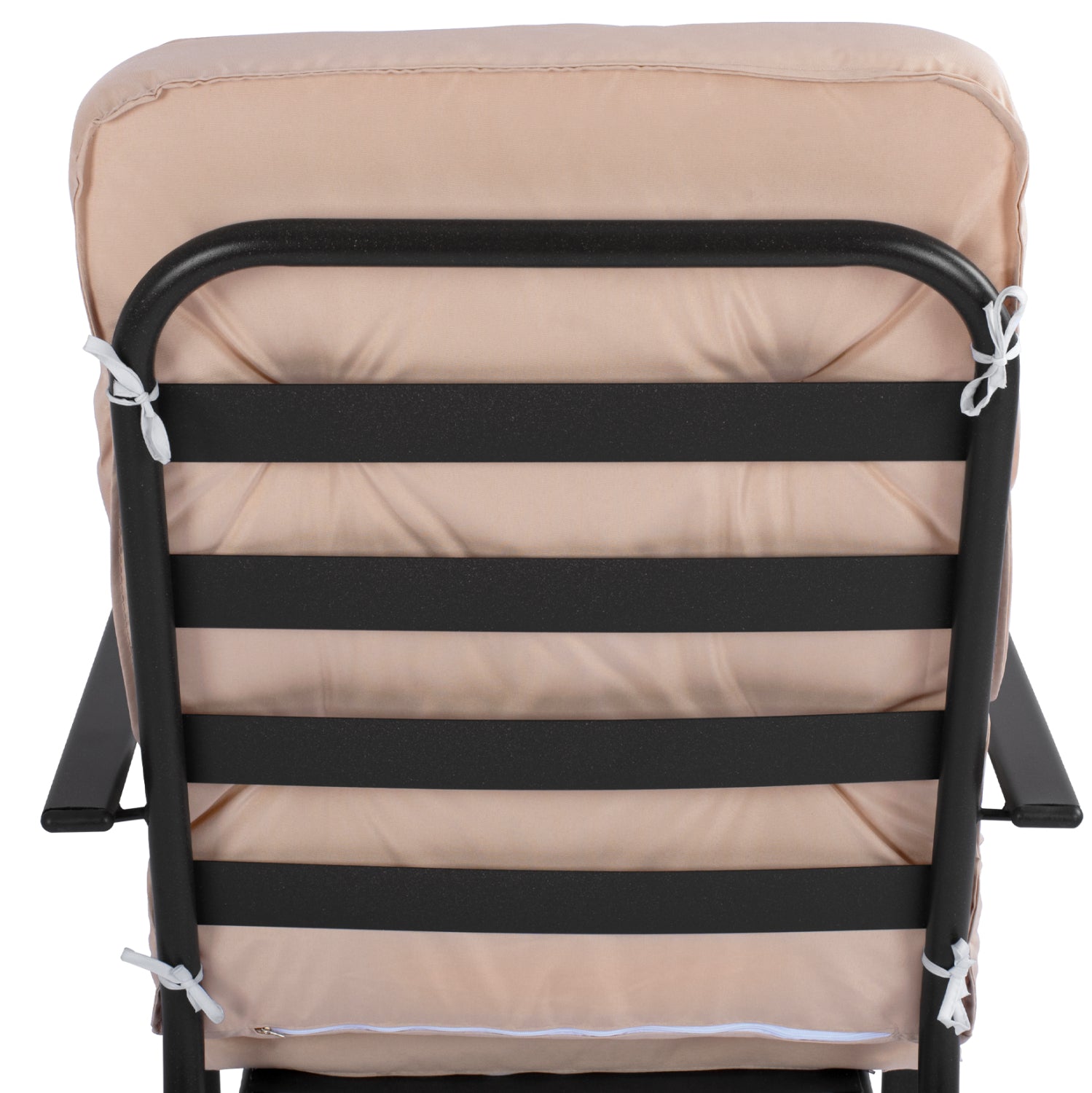 Metallic armchair Endika HM5680.02 in brown color with beige pillow 60x71x105cm