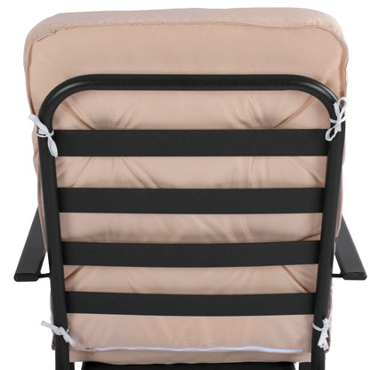 Metallic armchair Endika HM5680.02 in brown color with beige pillow 60x71x105cm